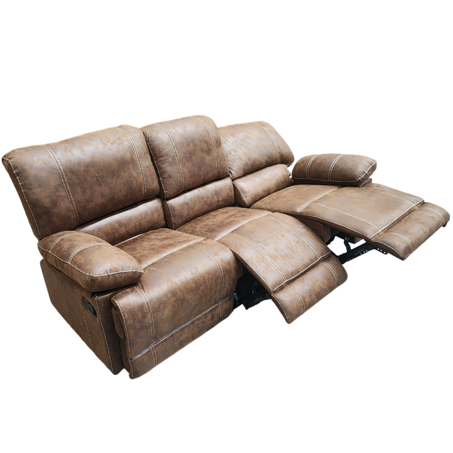 Living Sofá 3 Cuerpos Reclinable Castle Café + 2 Bergers 98023R4-7