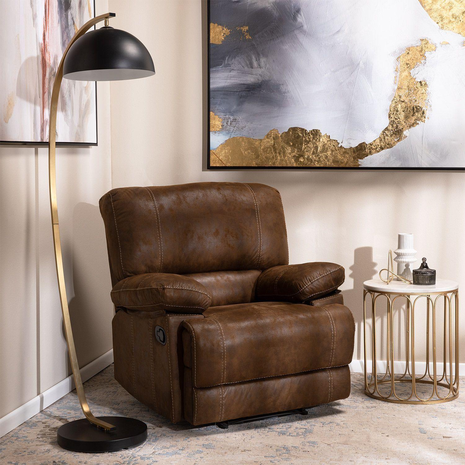 Living Sofá 3 Cuerpos Reclinable Castle Café + 2 Bergers 98023R4-2