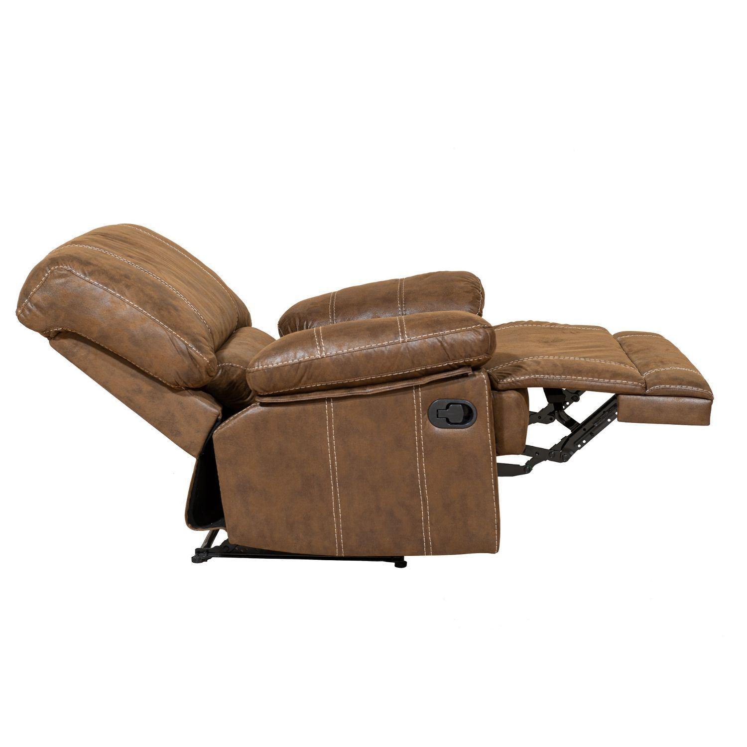 Living Sofá 3 Cuerpos Reclinable Castle Café + 2 Bergers 98023R4-5