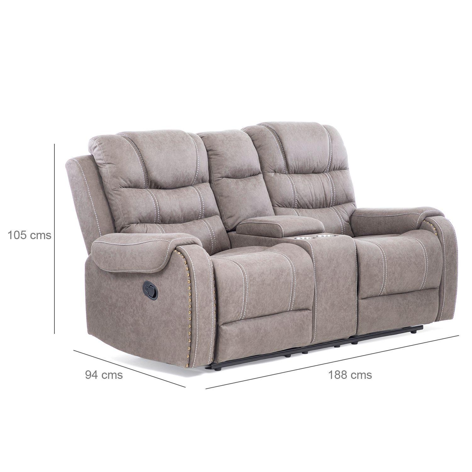Sofá 2 Cuerpos Reclinable Gris Moderno Verona 6035LGR-4