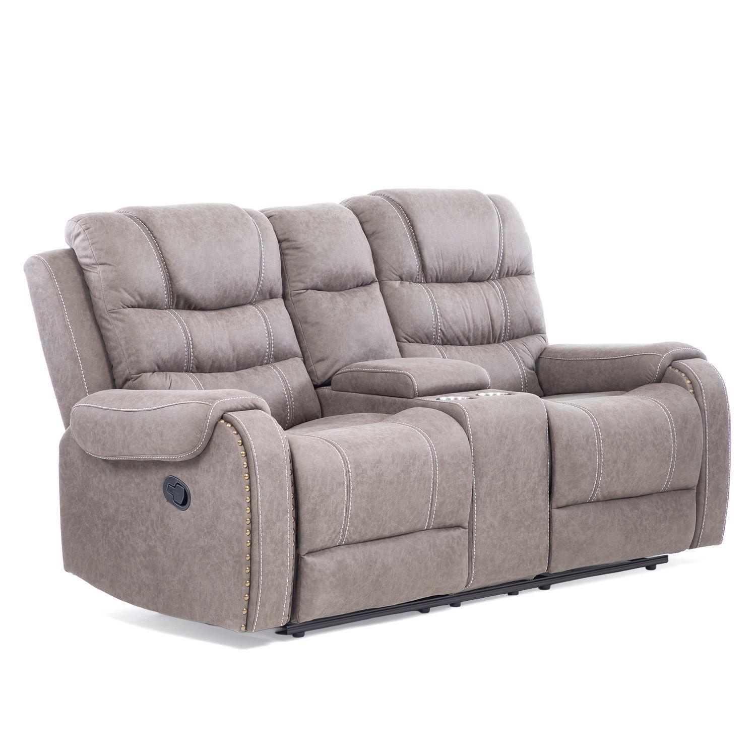 Sofá 2 Cuerpos Reclinable Gris Moderno Verona 6035LGR-5