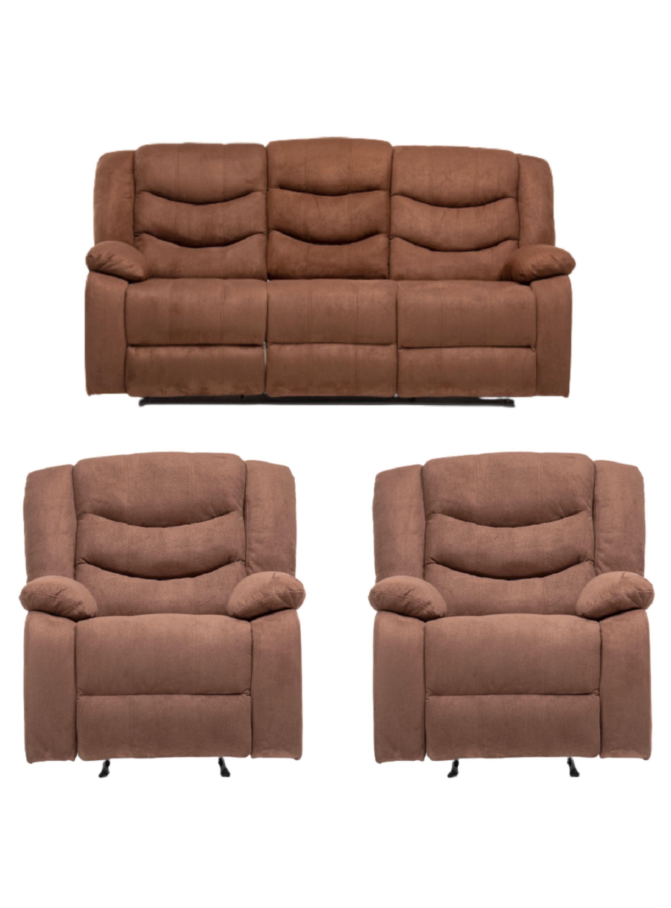 Living Sofá 3 Cuerpos Reclinable Norman + 2 Berger 2011-0
