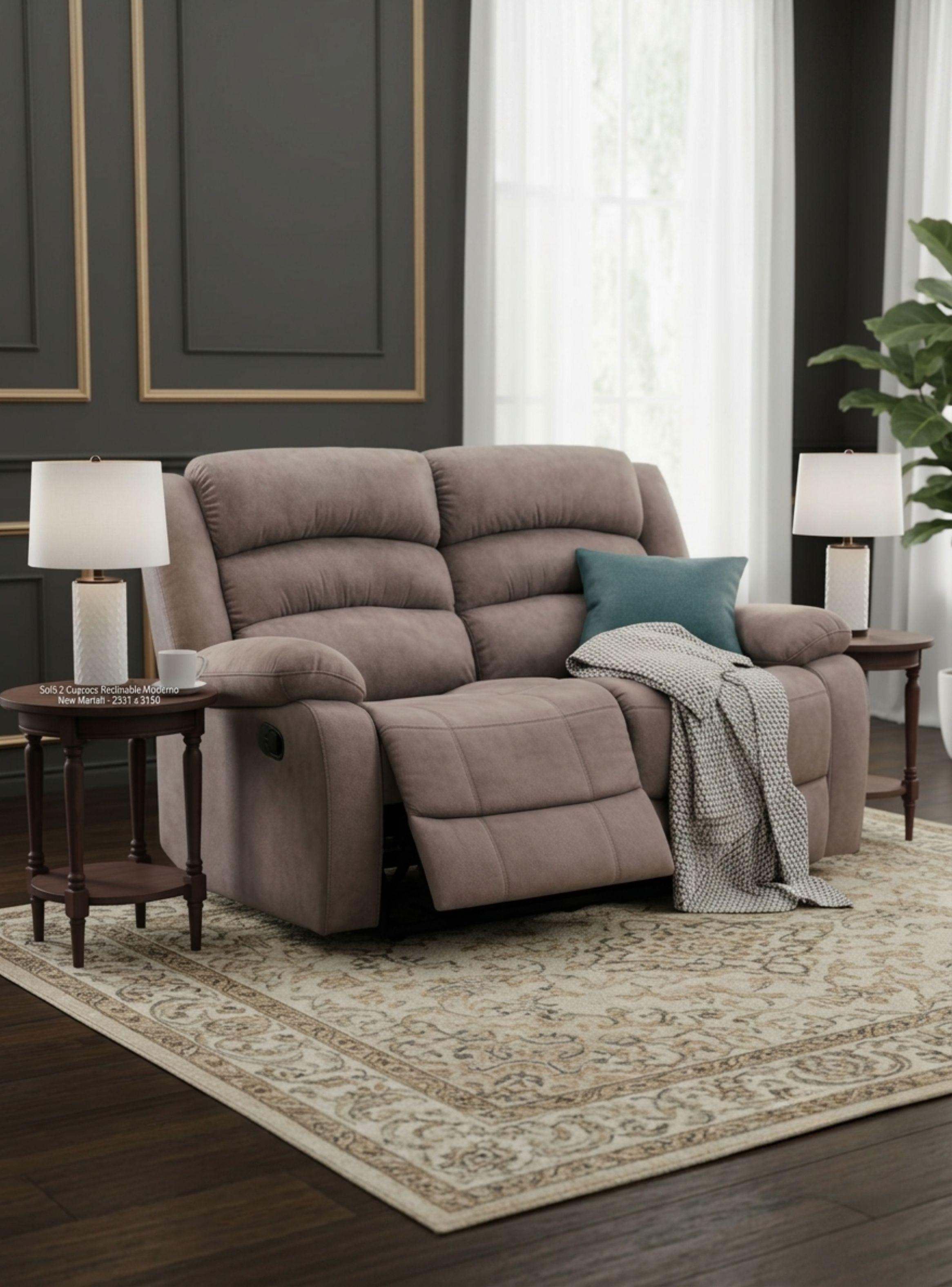 Sofá 2 Cuerpos Reclinable Moderno New Martell-0