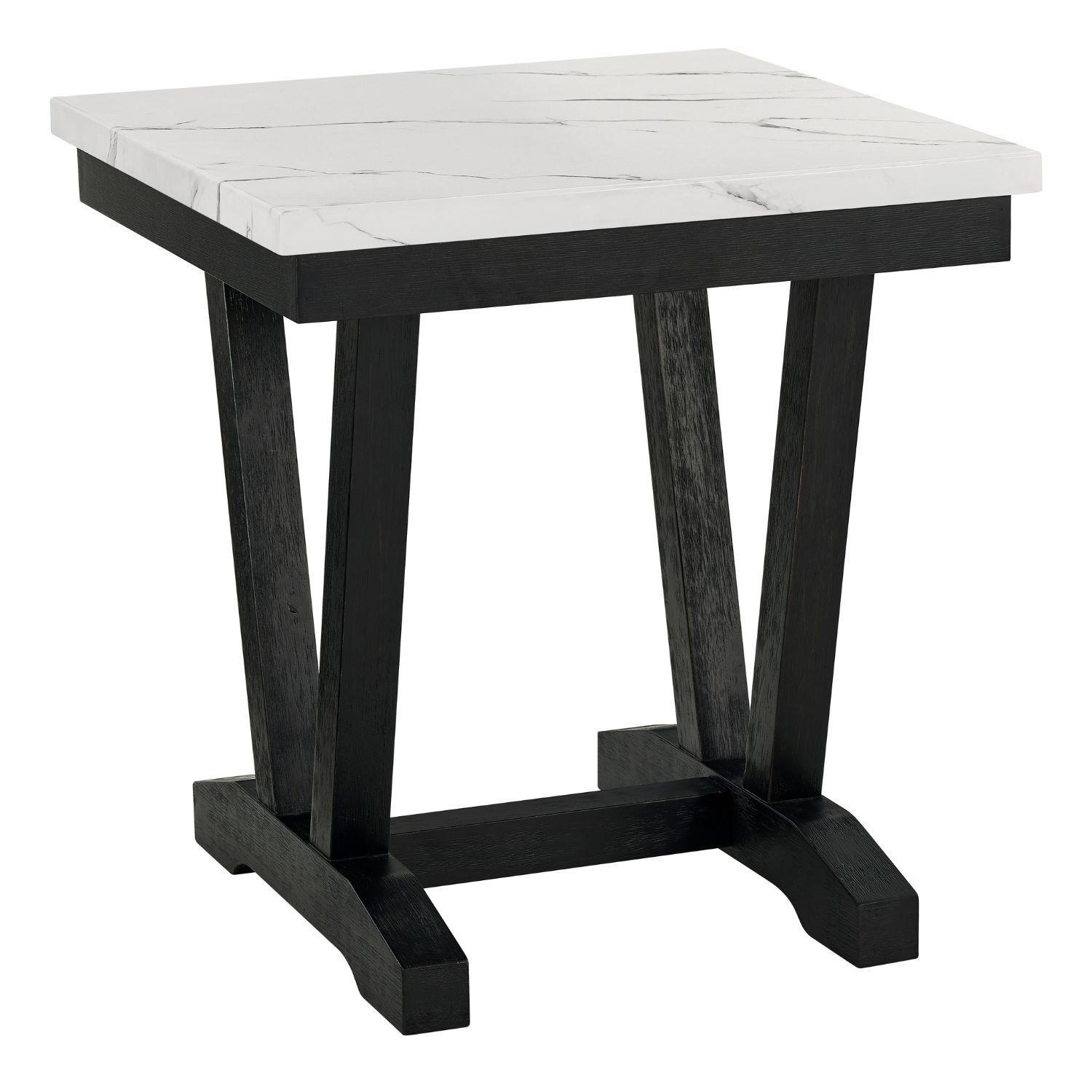 Set Mesa de Centro + Mesa Lateral Mármol Blanco 4931ML-7