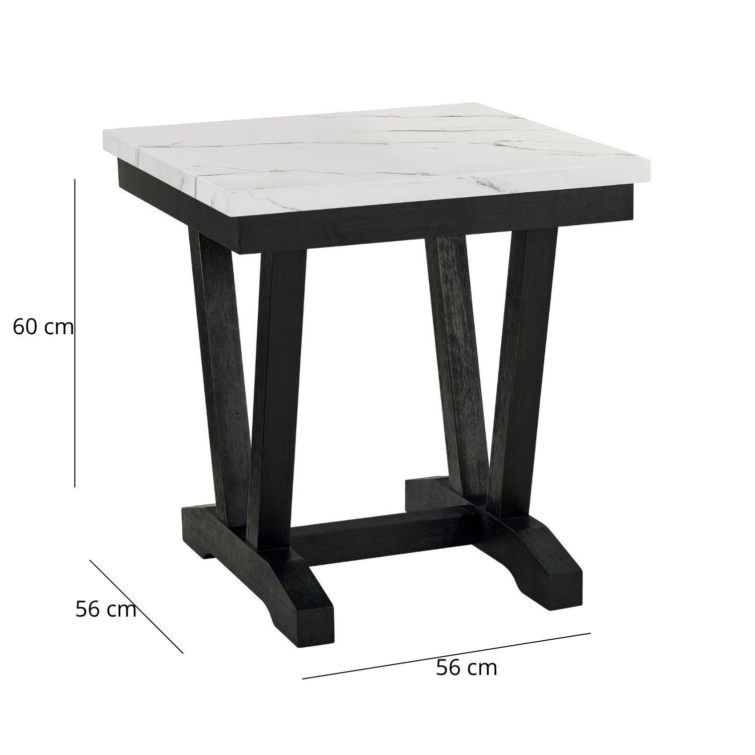 Set Mesa de Centro + Mesa Lateral Mármol Blanco 4931ML-7