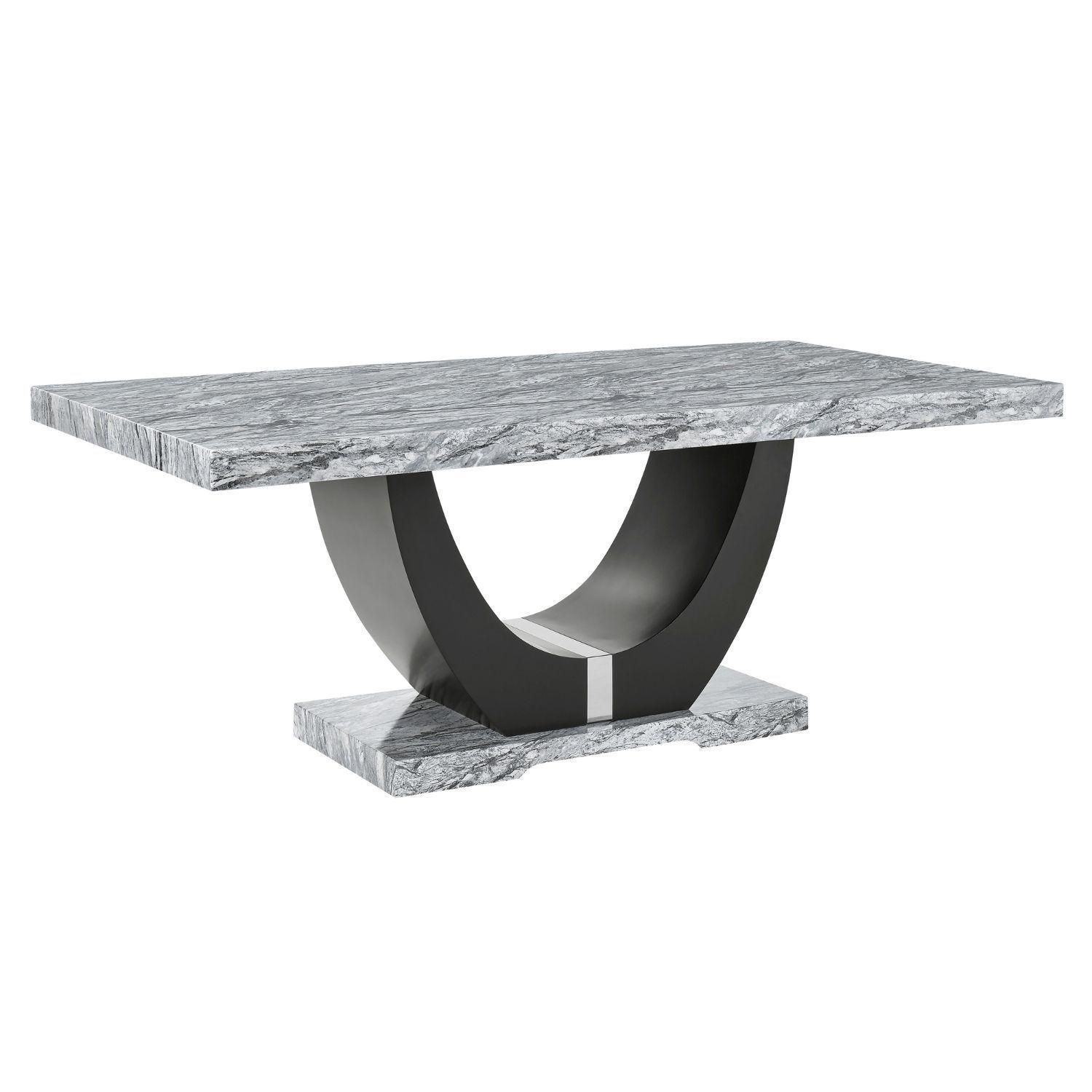 Juego de Comedor 6 Sillas Moderno Moon Mármol Gris D6058-2