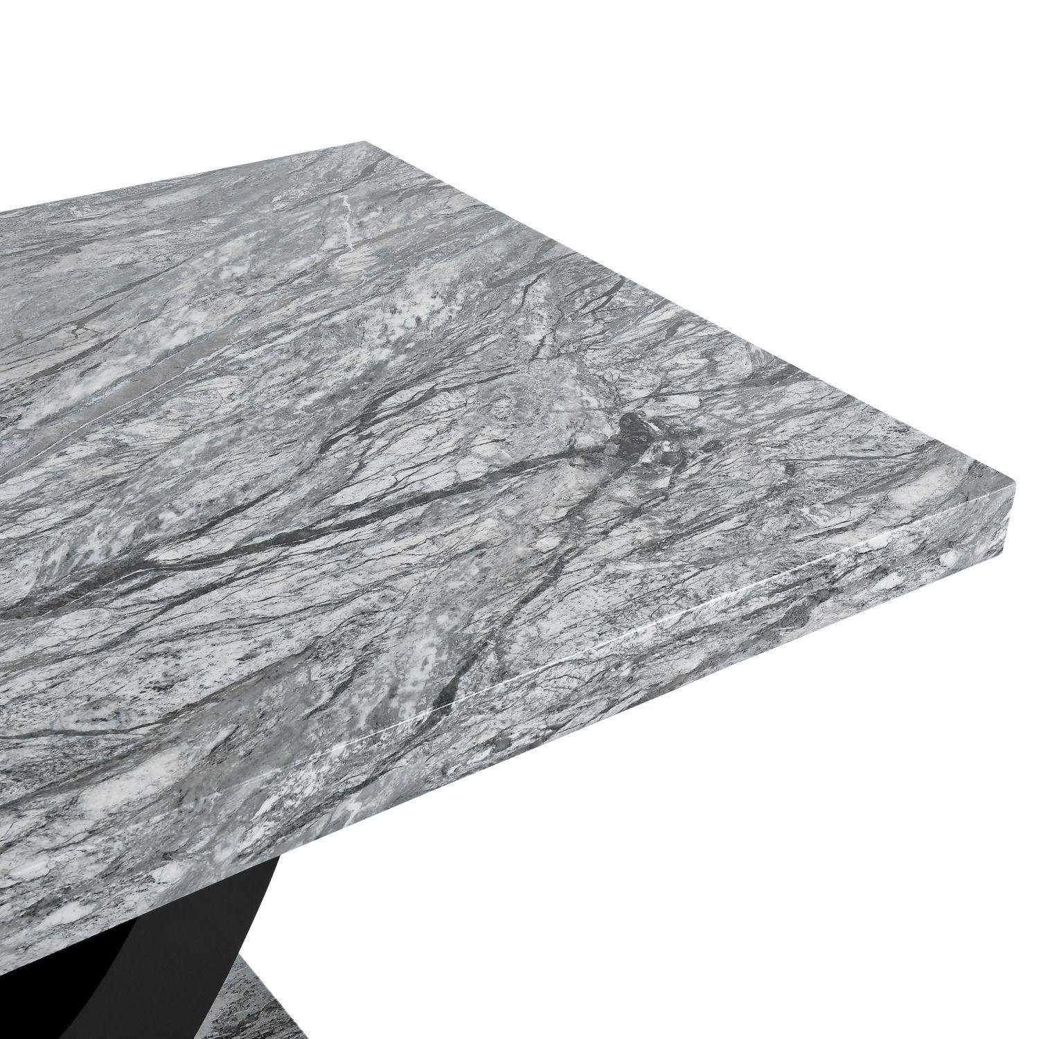 Juego de Comedor 6 Sillas Moderno Moon Mármol Gris D6058-6
