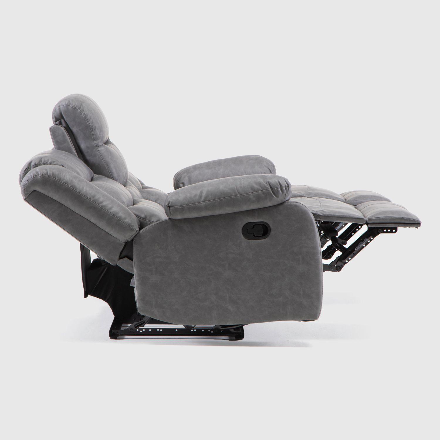 Sofá Gris Reclinable 3 Cuerpos Moderno Roma KM060SGR-6