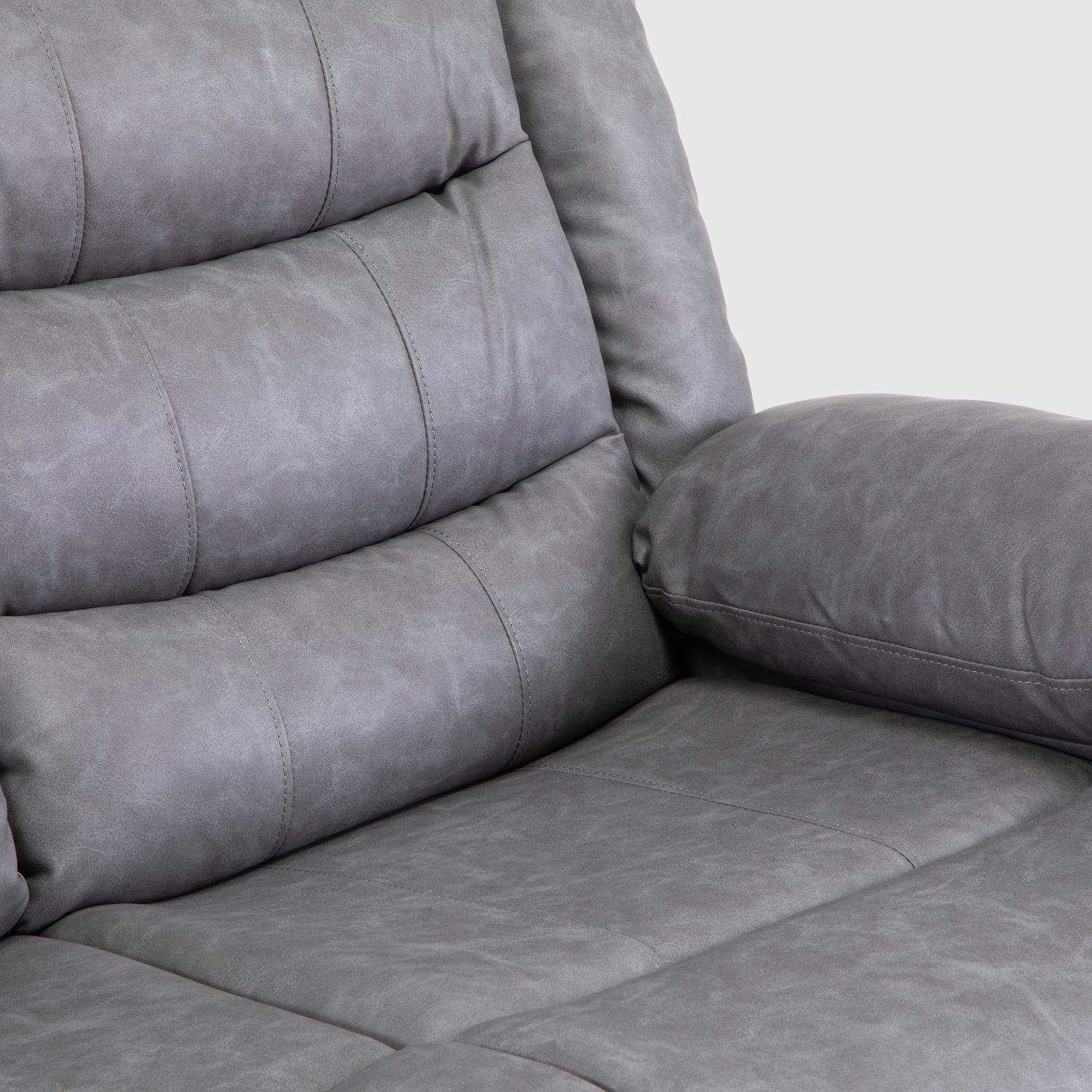 Sofá Gris Reclinable 3 Cuerpos Moderno Roma KM060SGR-7