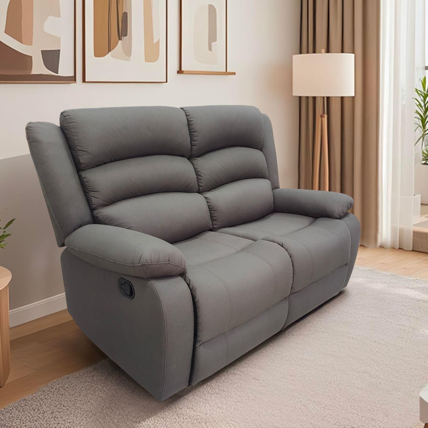  Sofá 2 Cuerpos Reclinable Moderno New Praga 8041LFF-2