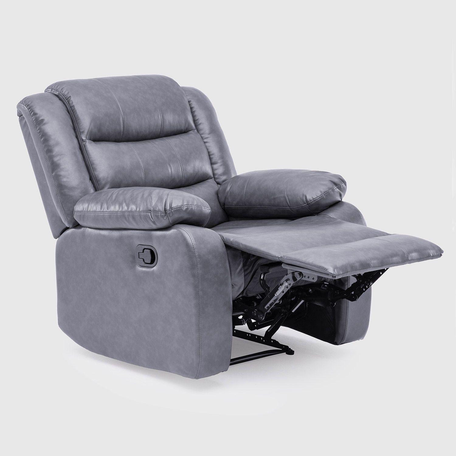 Berger Reclinable 1 Cuerpo Moderno Gris PU Berlin KM060RGR-4
