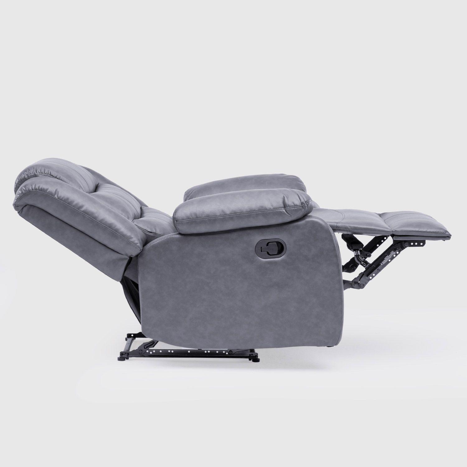 Berger Reclinable 1 Cuerpo Moderno Gris PU Berlin KM060RGR-6