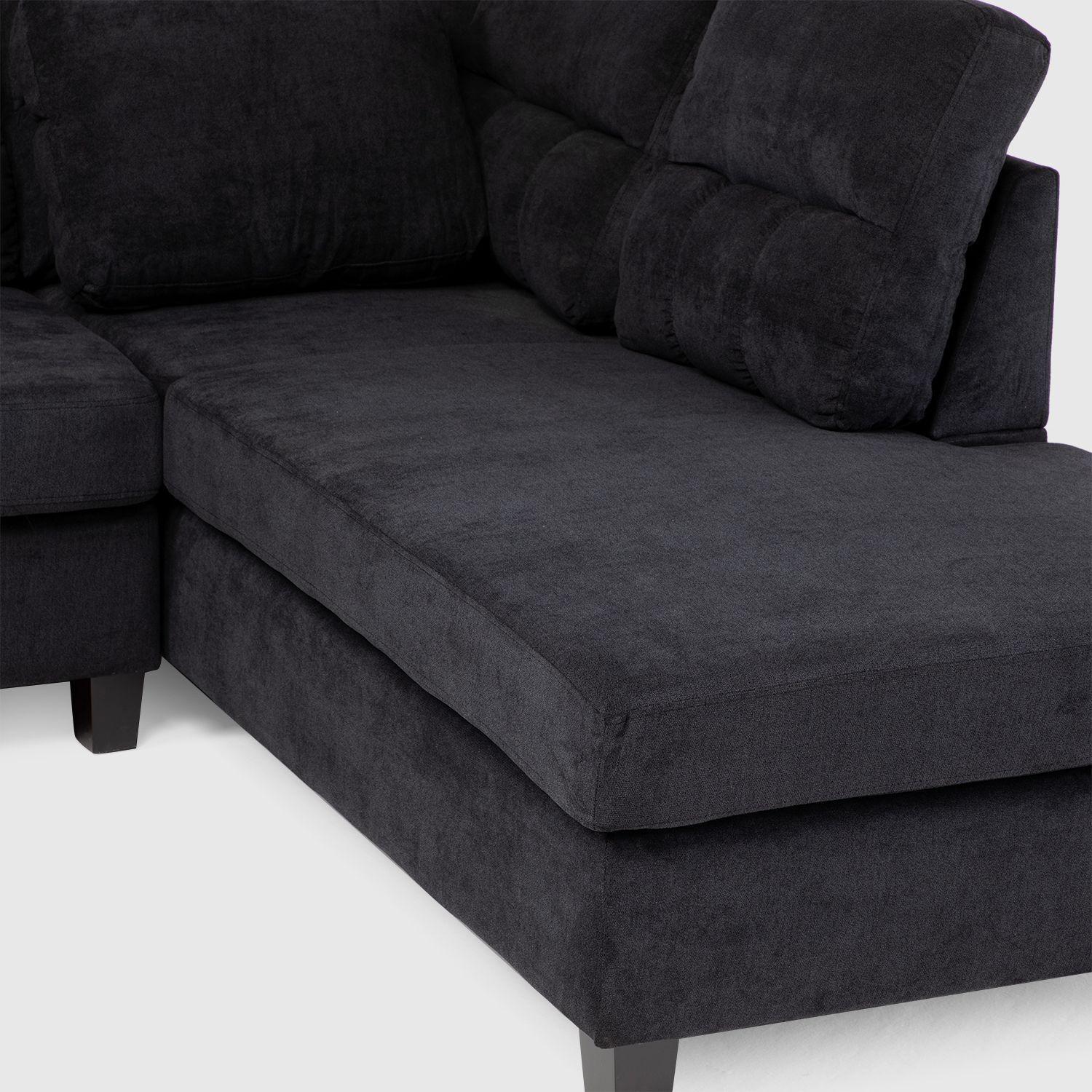 Sofá Seccional Derecho Tradicional Negro Nebraska KM107RBK-6