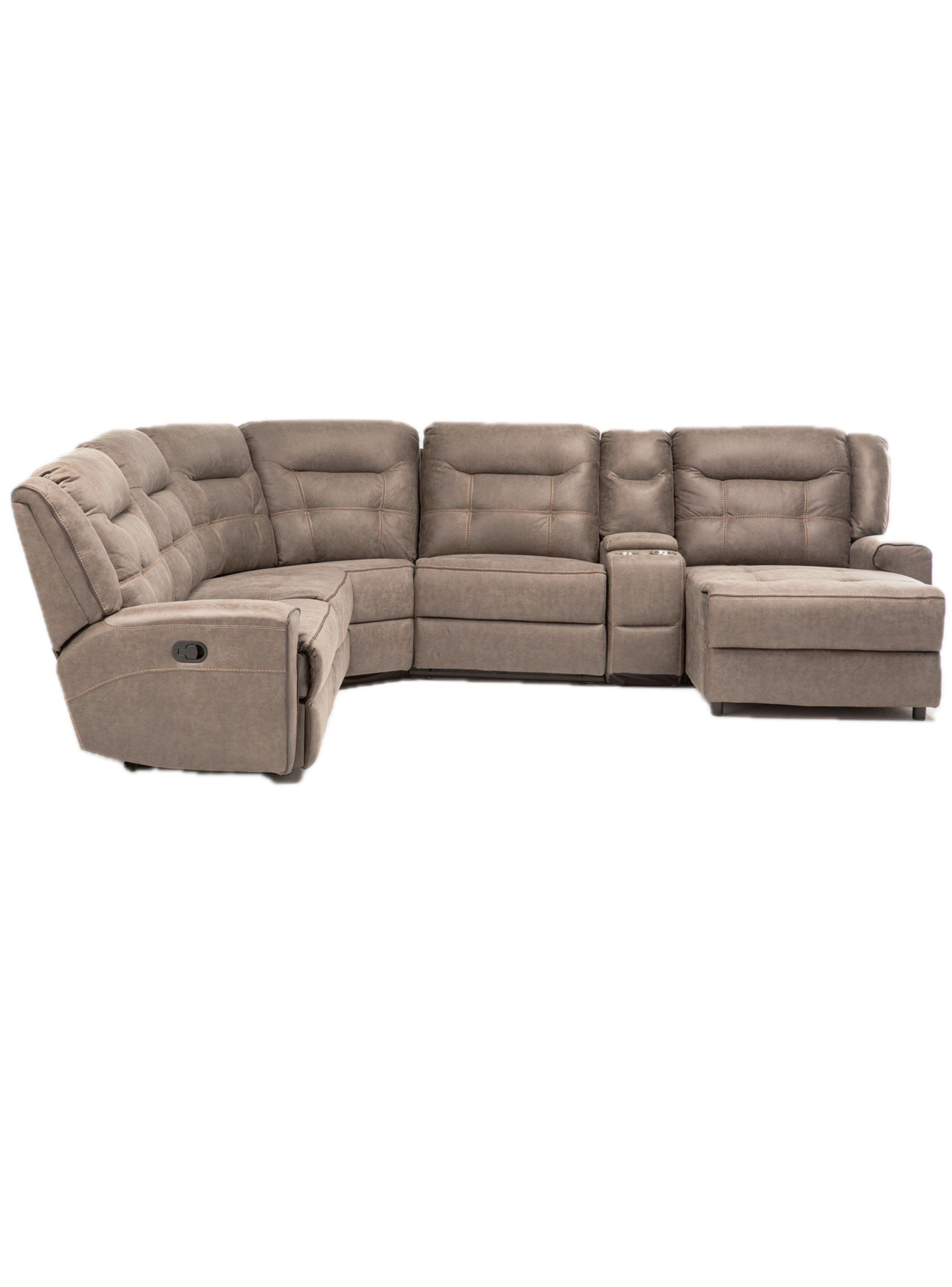 Sofá Seccional Derecho Reclinable Moderno Café Grand-1