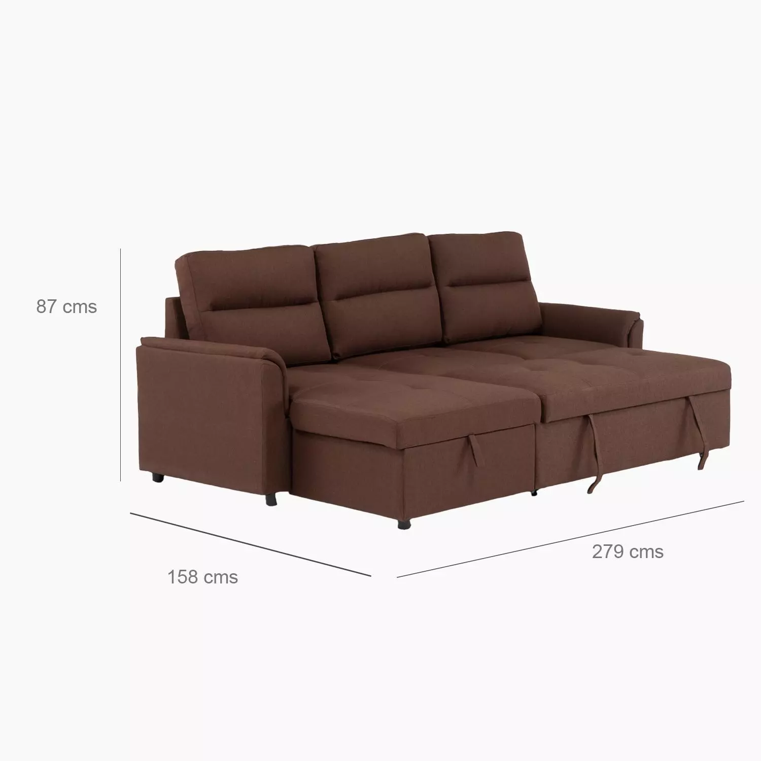 Sofá Seccional Cama 2 Plazas Lino Beige Sidney-4