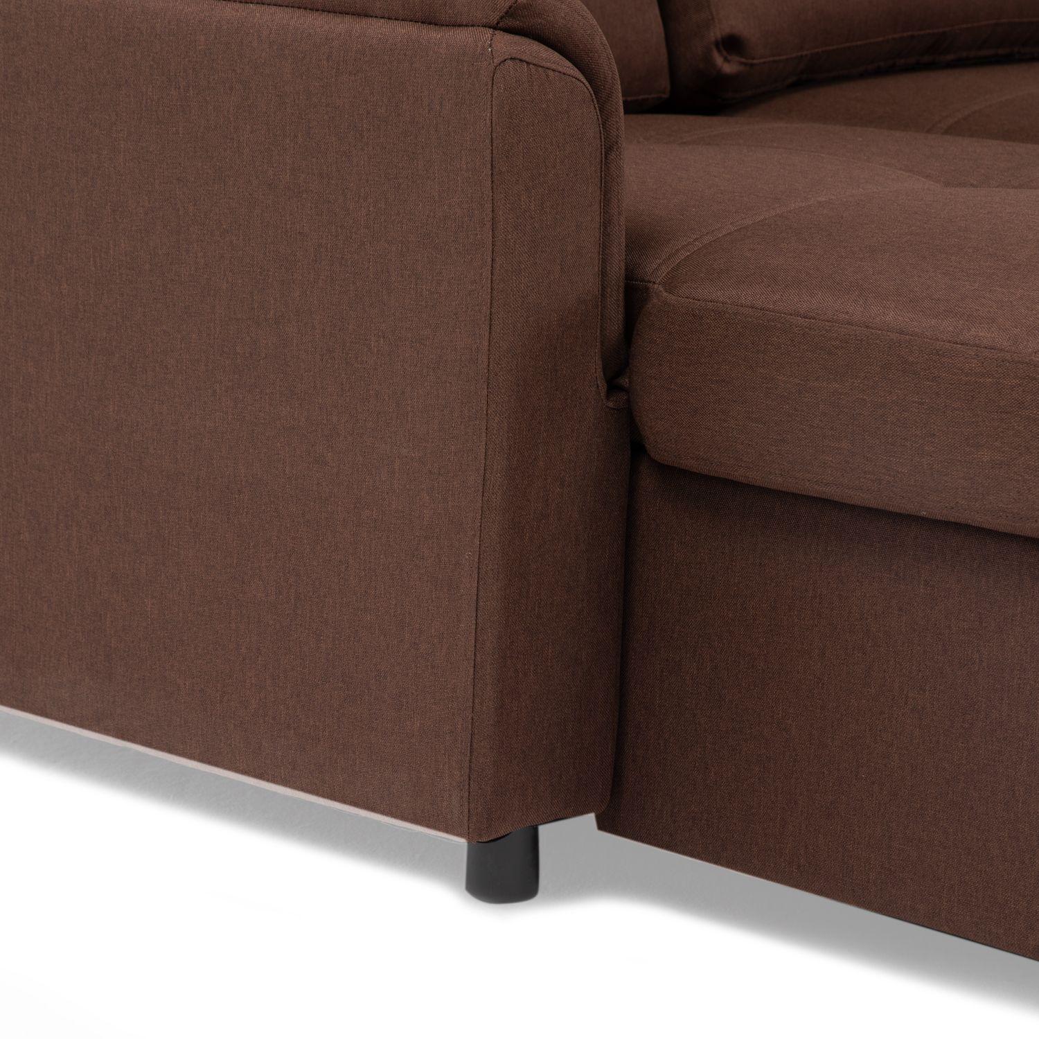 Sofá Seccional Cama 2 Plazas Lino Beige Sidney-7