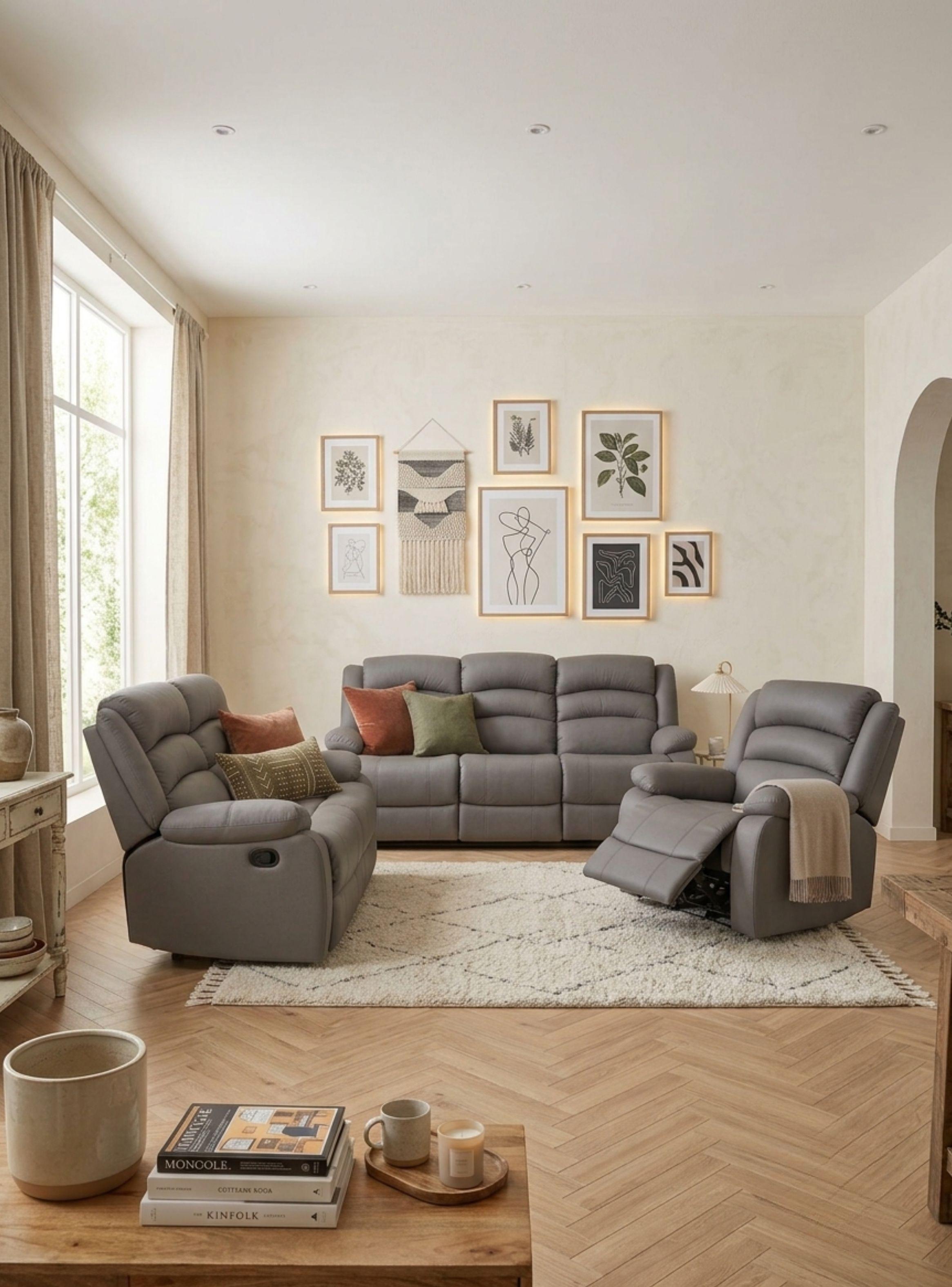  Living Reclinable 1 Sofá 3 Cuerpos + 1 Sofá 2 Cuerpos + 1 Berger New Praga-0