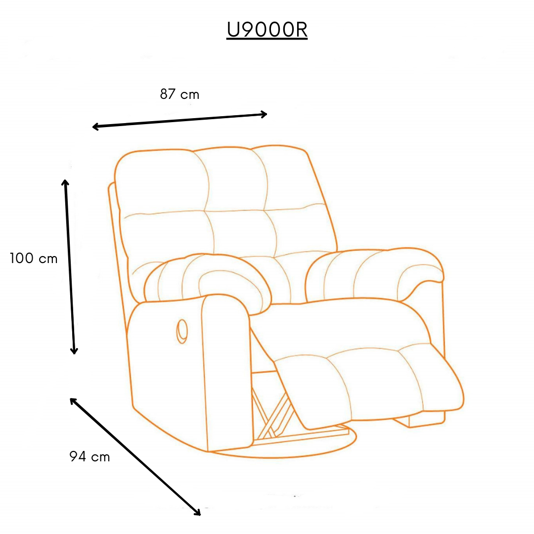 Berger Reclinable Thompson Pu + Microfibra Daniels U9000r-7