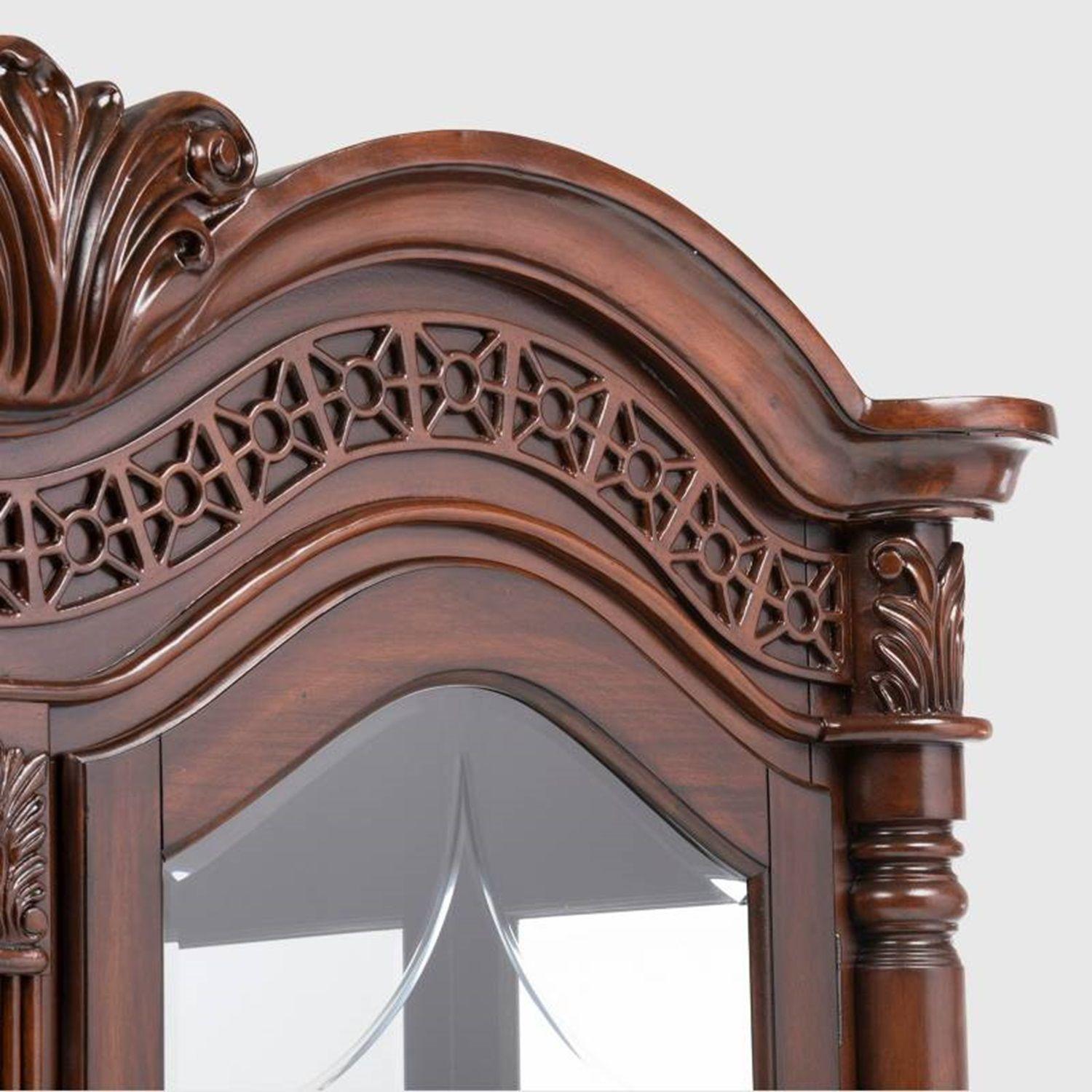  Vitrina Chelsea Tradicional de Madera Clasic Café-4