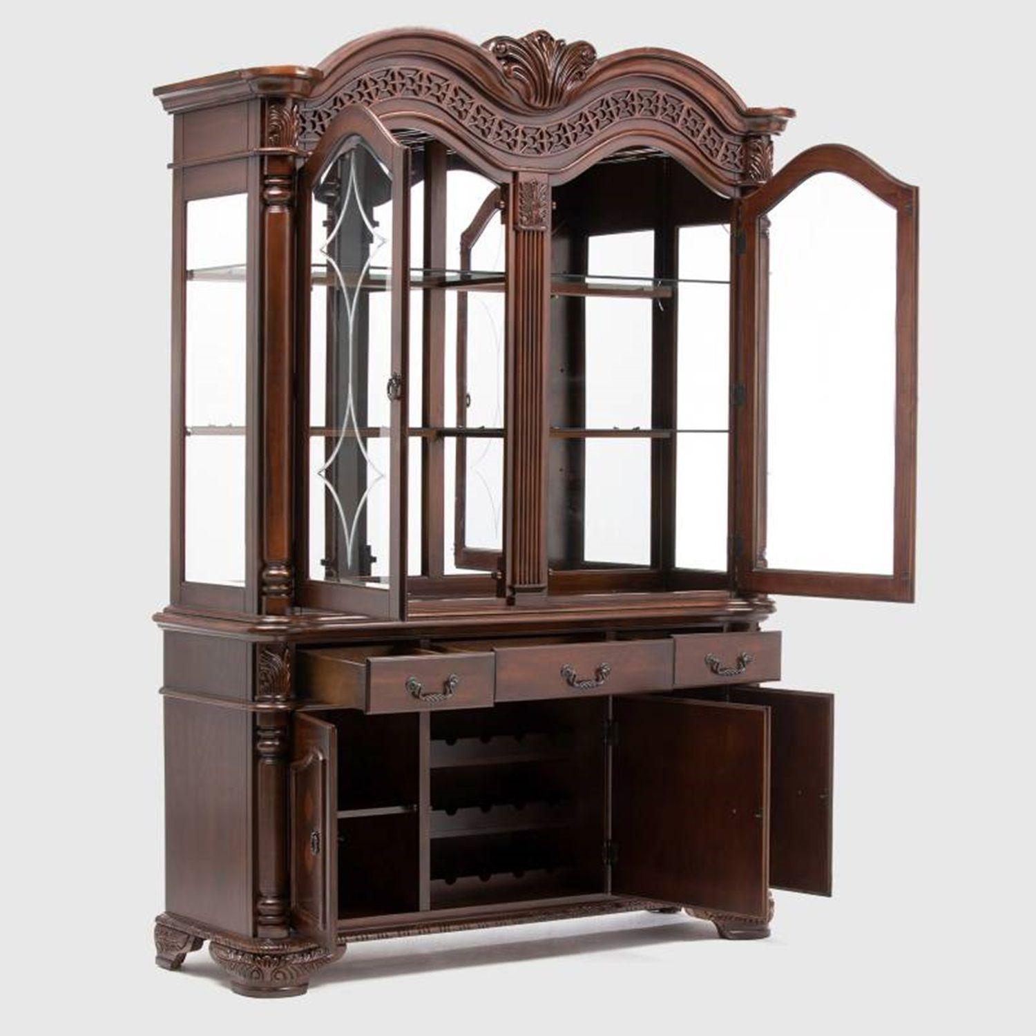  Vitrina Chelsea Tradicional de Madera Clasic Café-5