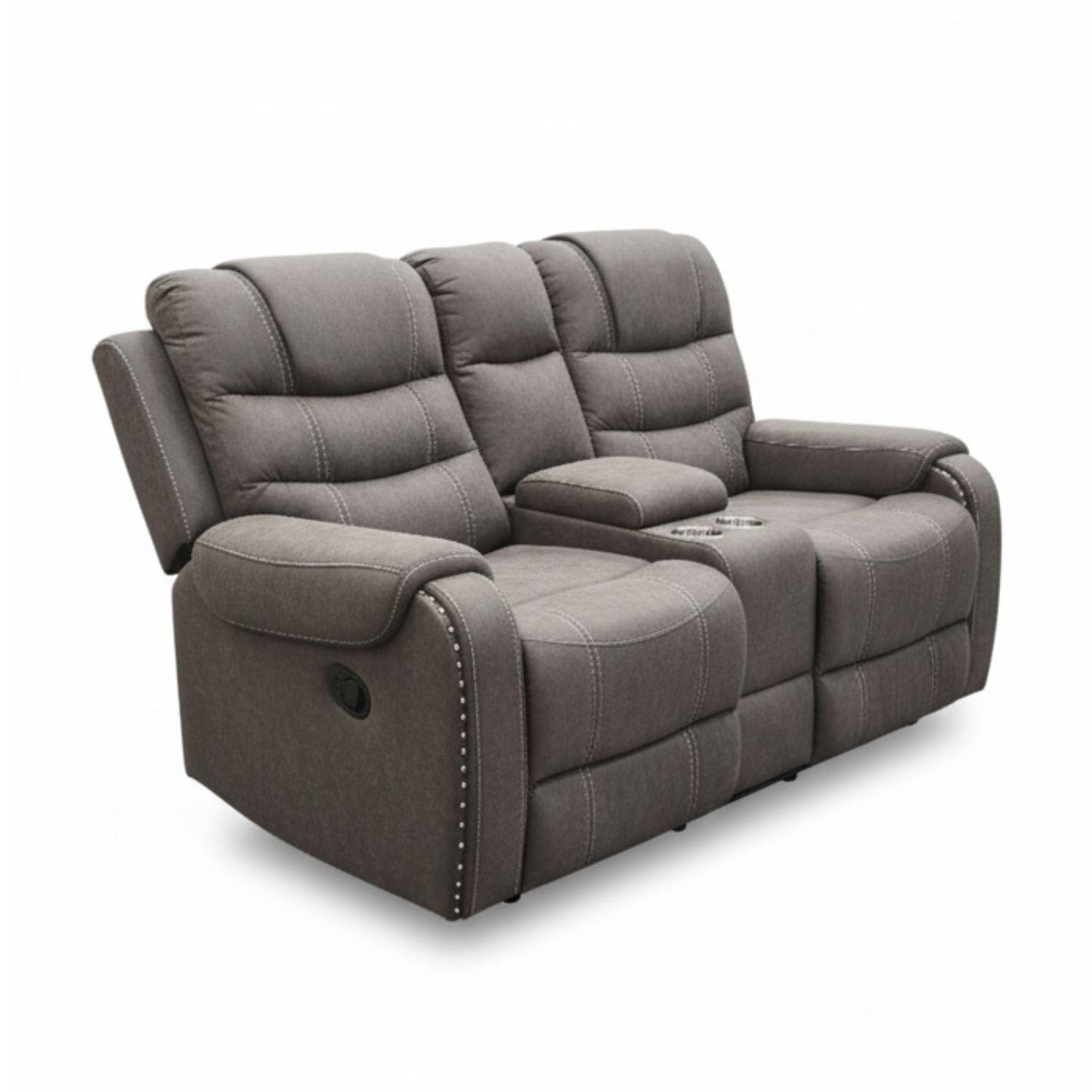 Living Reclinable Sofá 3 Cuerpos + Sofá 2 Cuerpos + 1 Berger Gris Verona 6035SLR-5