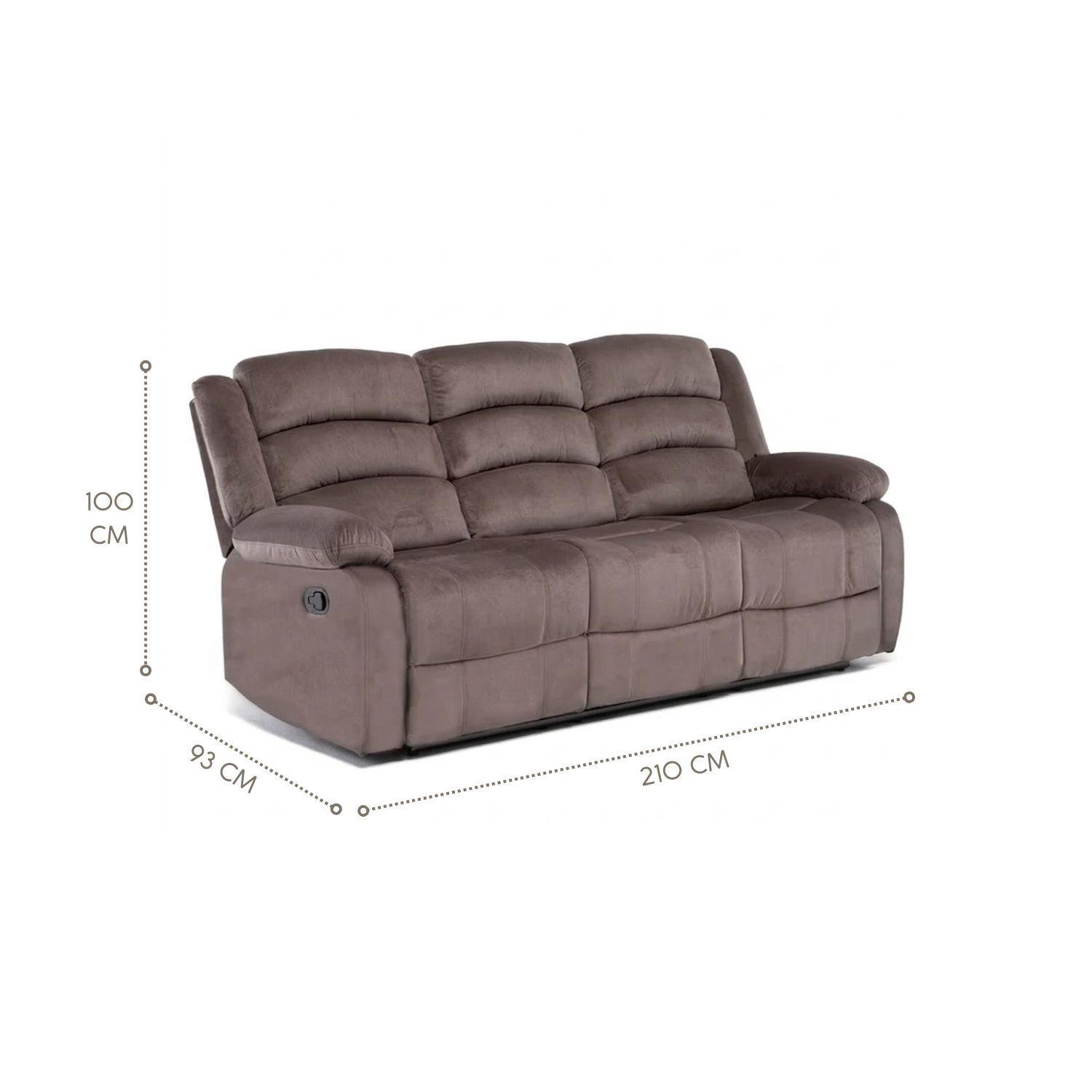Living Reclinable Sofá 3 Cuerpos + 2 Bergers New Martell SET8040FF-6