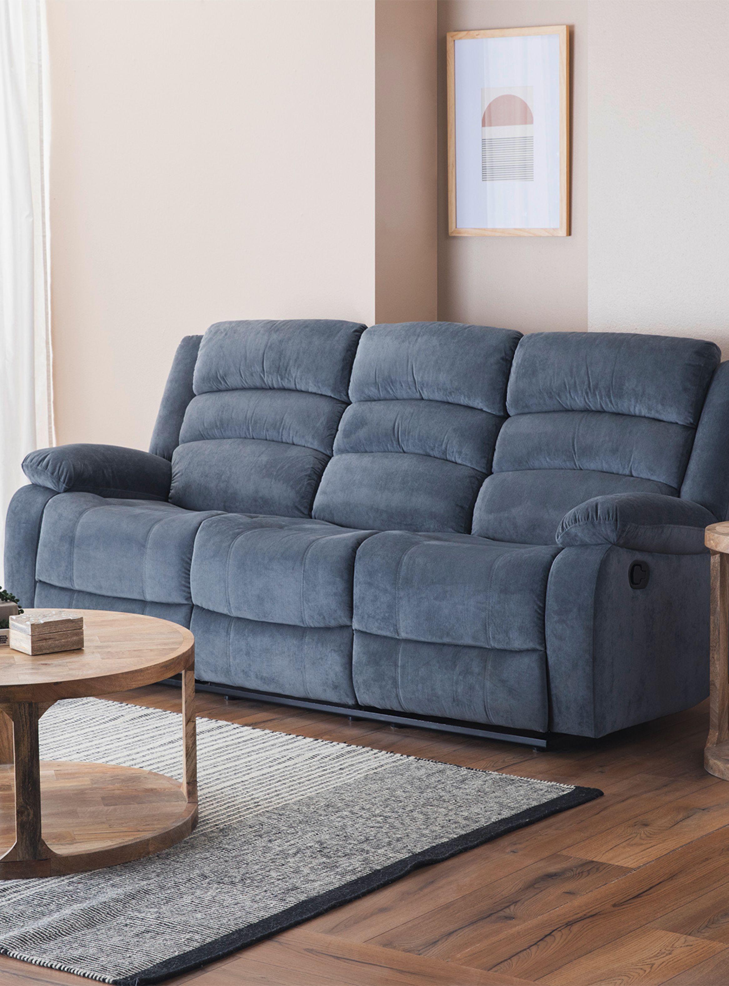 Living Reclinable Sofá 3 Cuerpos + 2 Bergers New Martell SET8040FF-1