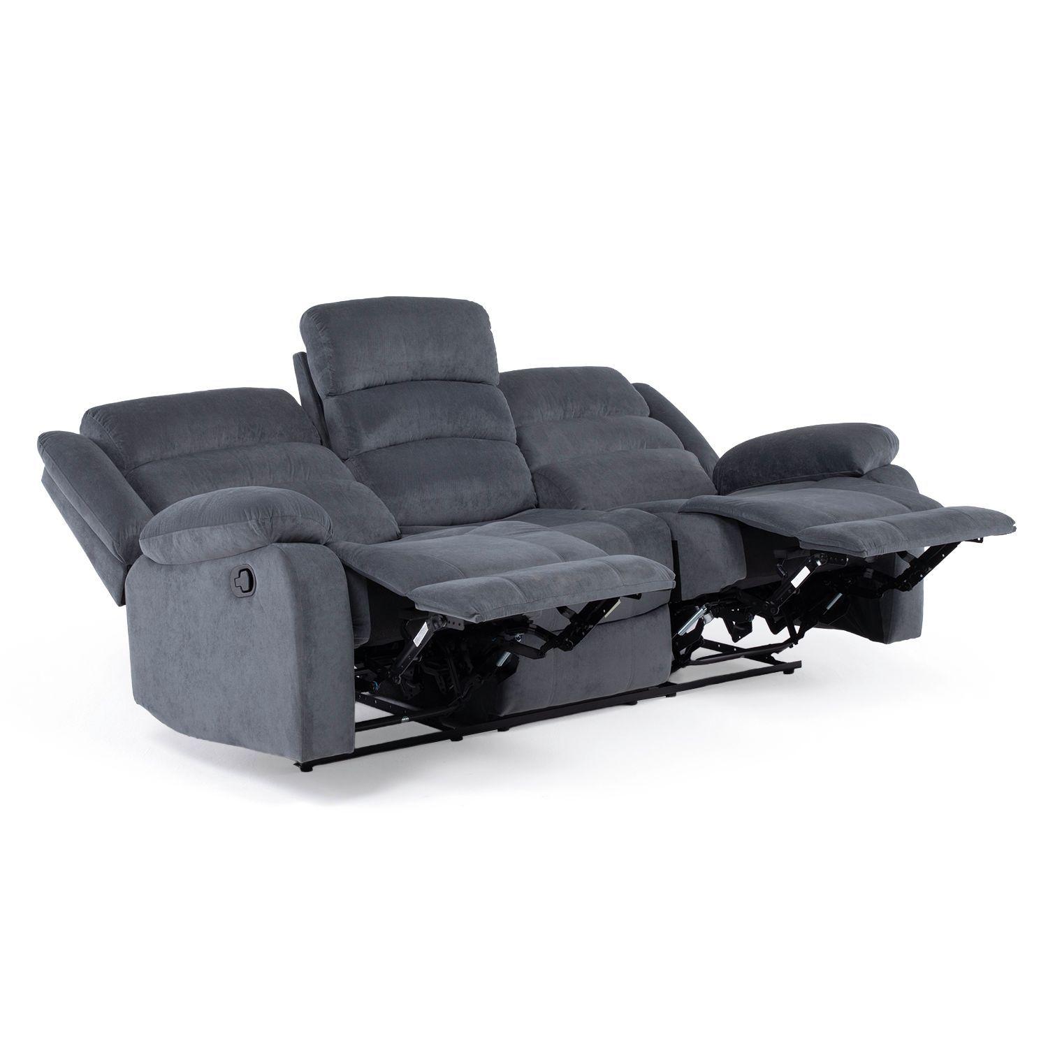 Living Reclinable Sofá 3 Cuerpos + 2 Bergers New Martell SET8040FF-6