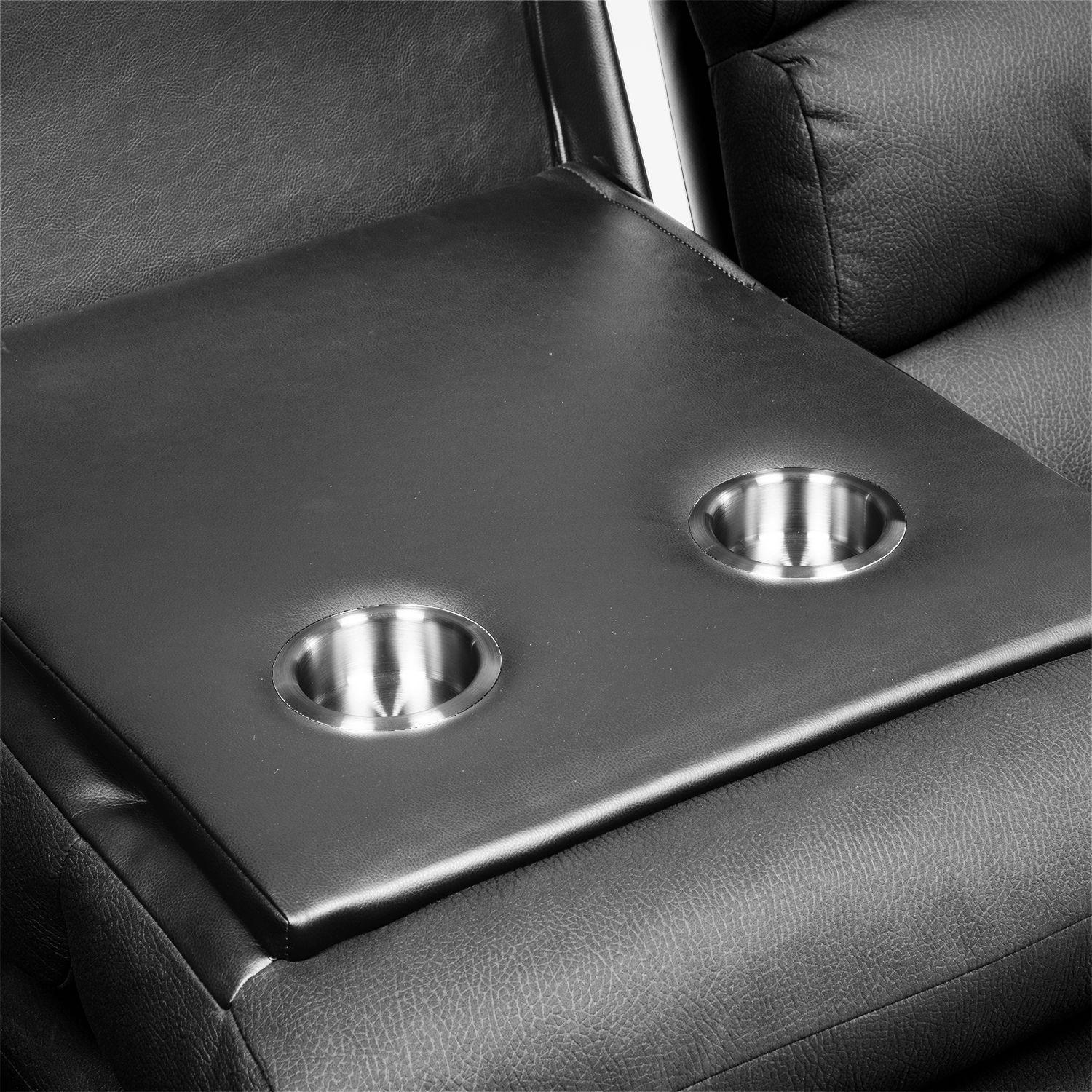 Sofá 3 Cuerpos Reclinable Eléctrico Moderno Negro New Praga 8041SFFPW-5