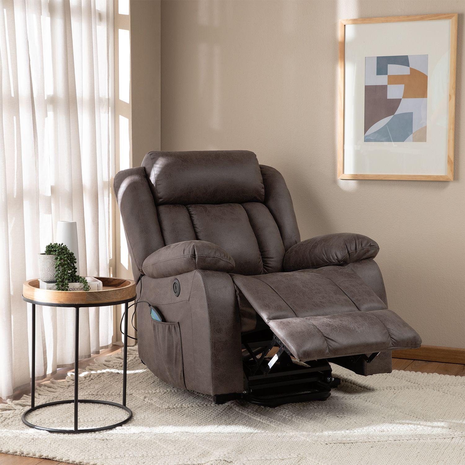 Berger Reclinable Moderno Eléctrico Masaje Café KM8822MBR-3