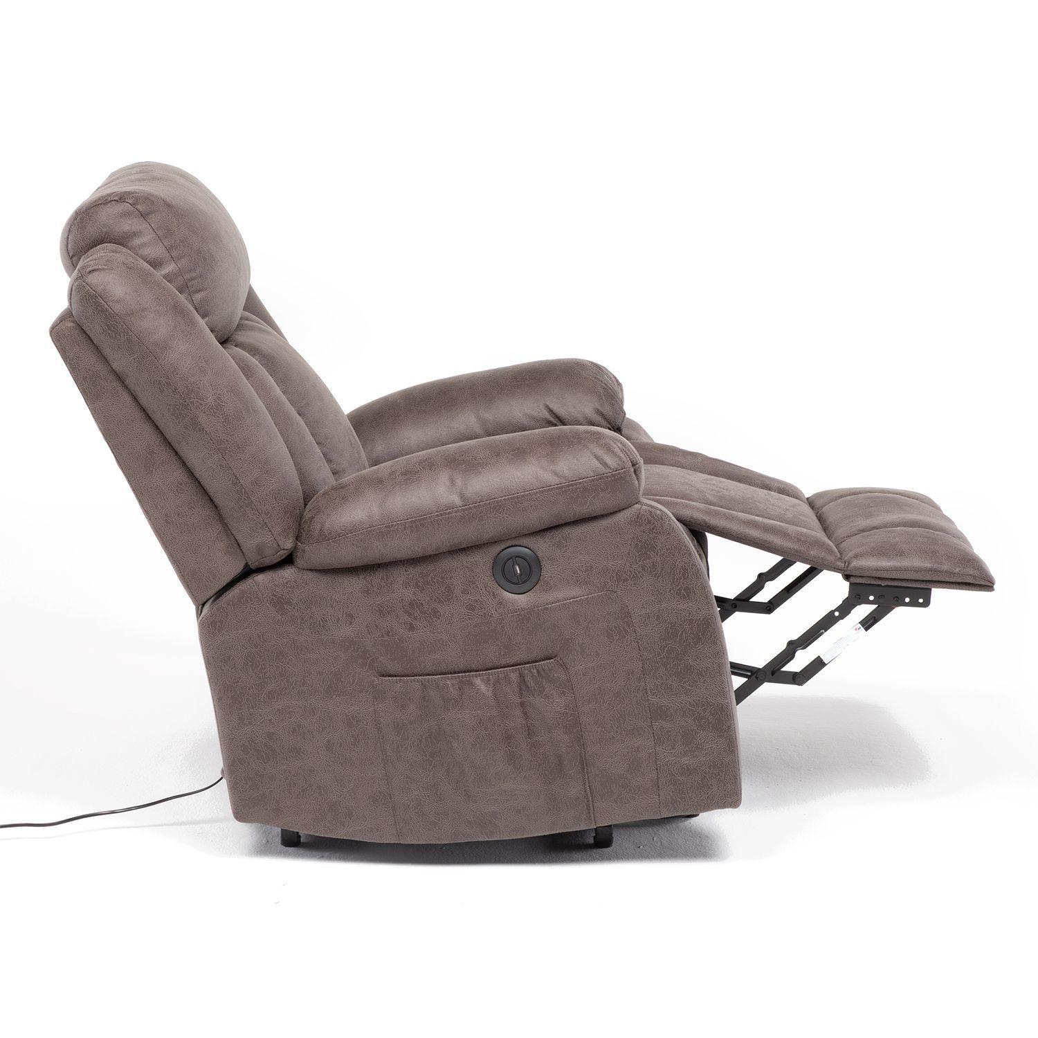 Berger Reclinable Moderno Eléctrico Masaje Café KM8822MBR-7