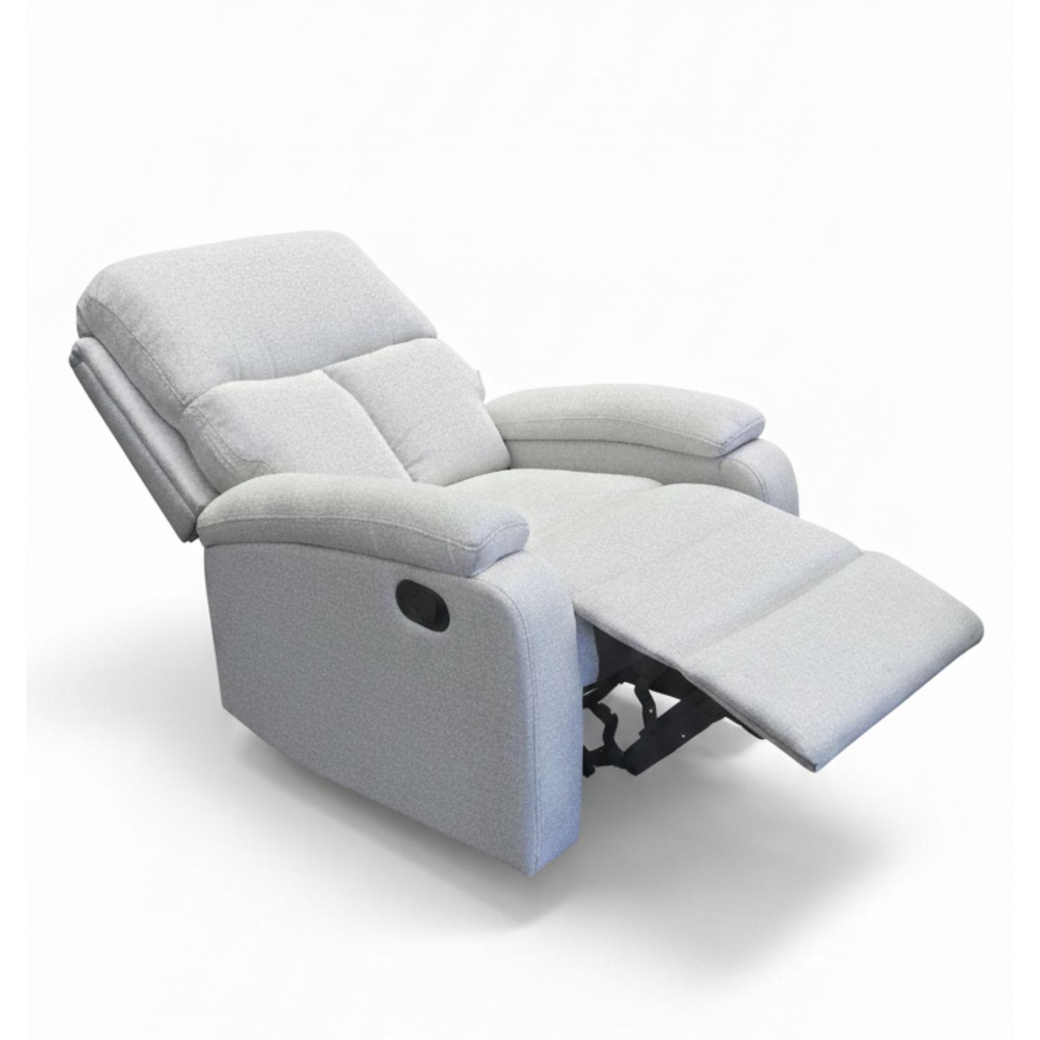 Berger Reclinable Blanco Moderno de Lino Matheus PK8071BIV-2