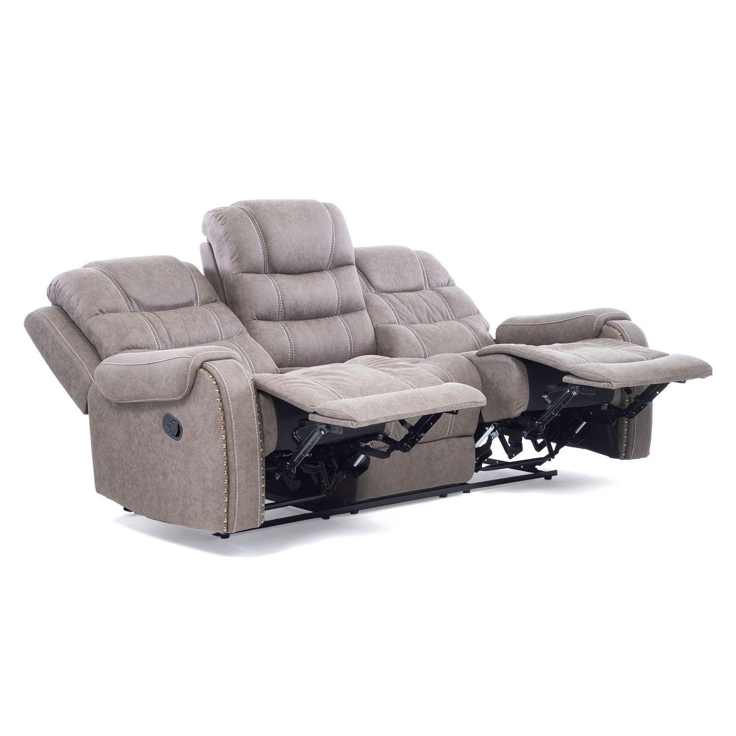 Sofá 3 Cuerpos Reclinable Gris Moderno Verona 6035SGR-2