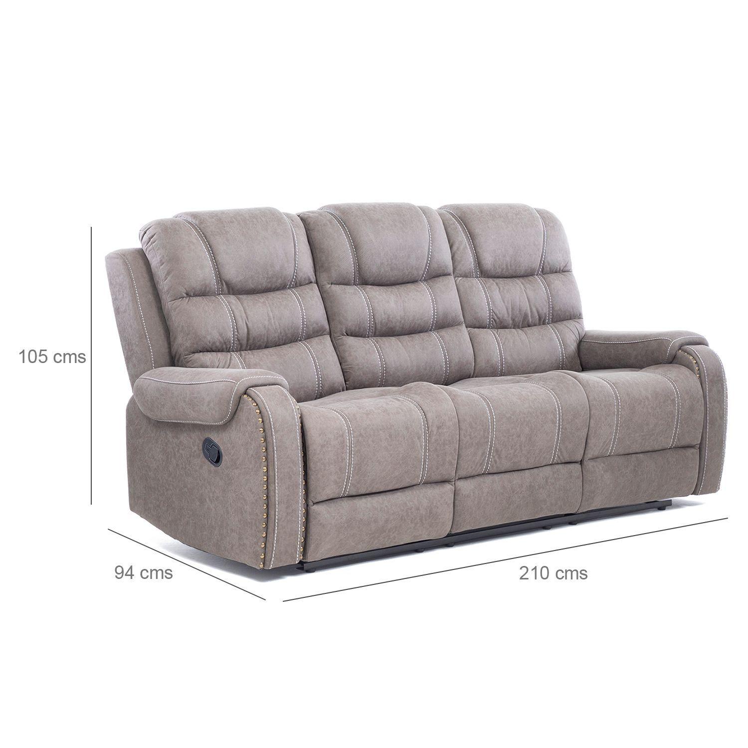 Sofá 3 Cuerpos Reclinable Gris Moderno Verona 6035SGR-5
