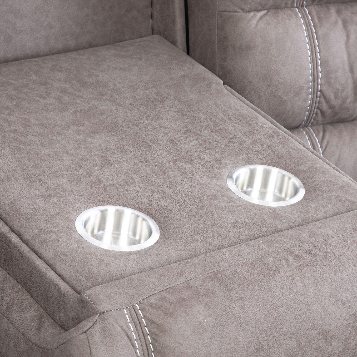 Sofá 3 Cuerpos Reclinable Gris Moderno Verona 6035SGR-7