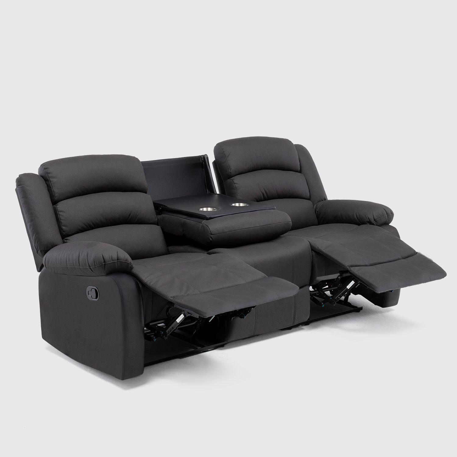  Sofá 3 Cuerpos Reclinable Moderno New Praga 8041SFF-4