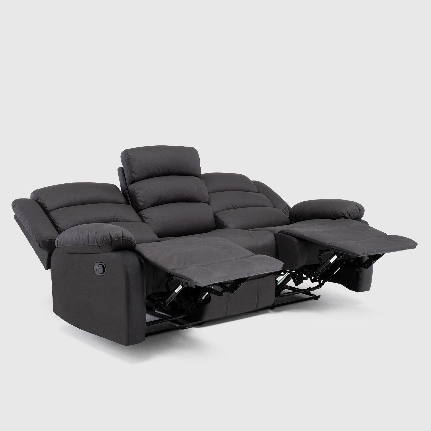  Sofá 3 Cuerpos Reclinable Moderno New Praga 8041SFF-6