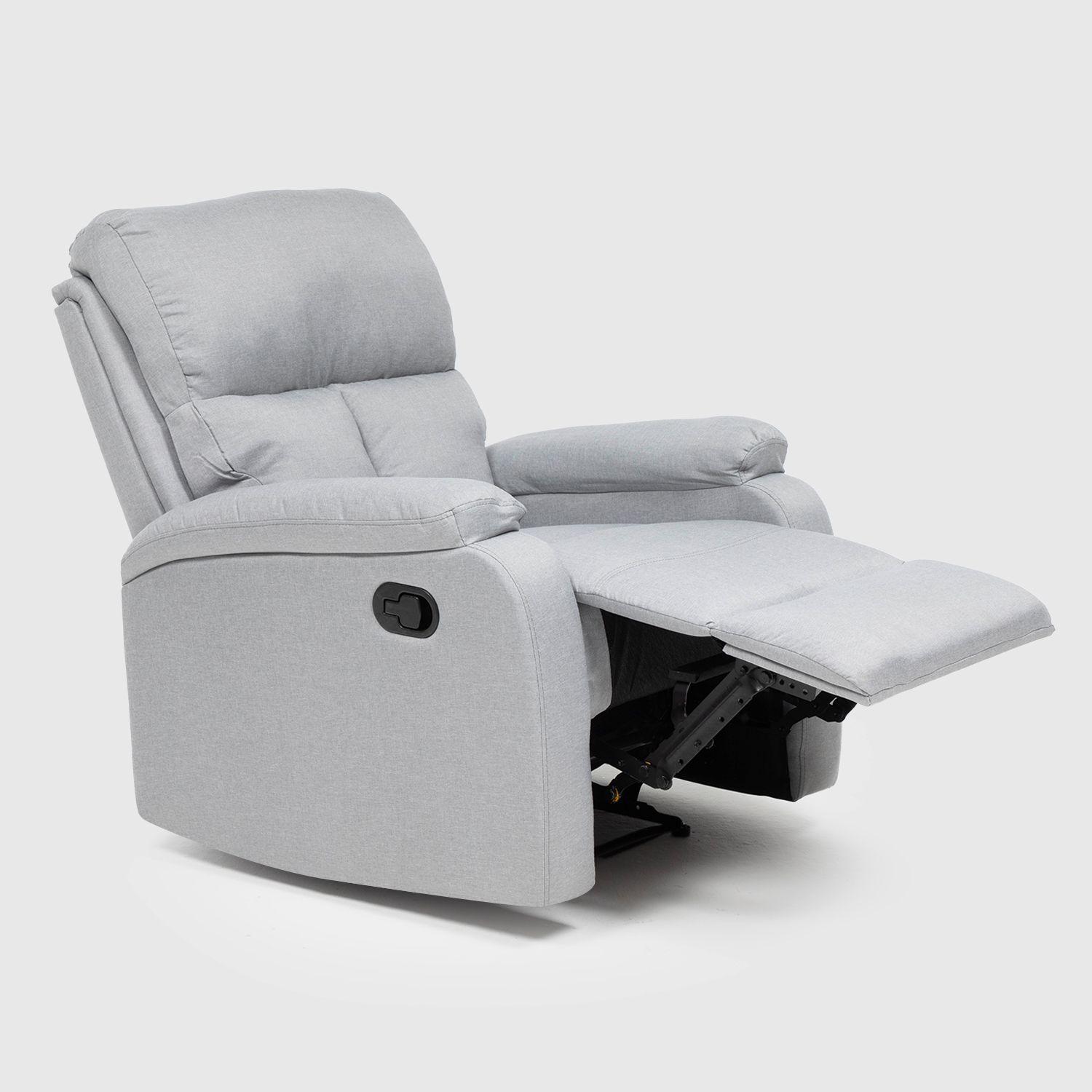 Living Sofá 3 Cuerpos Reclinable Matheus Gris + 2 Bergers VS8070GR-2