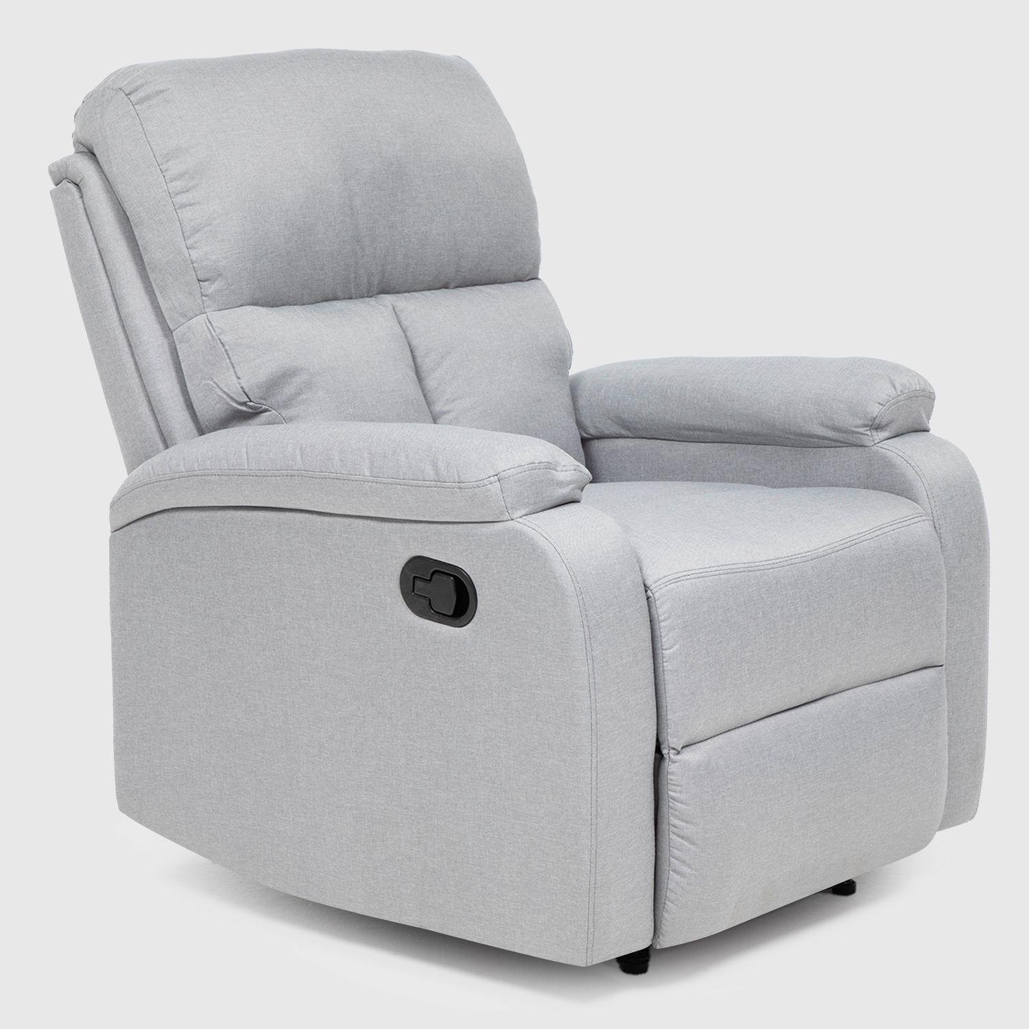 Living Sofá 3 Cuerpos Reclinable Matheus Gris + 2 Bergers VS8070GR-3