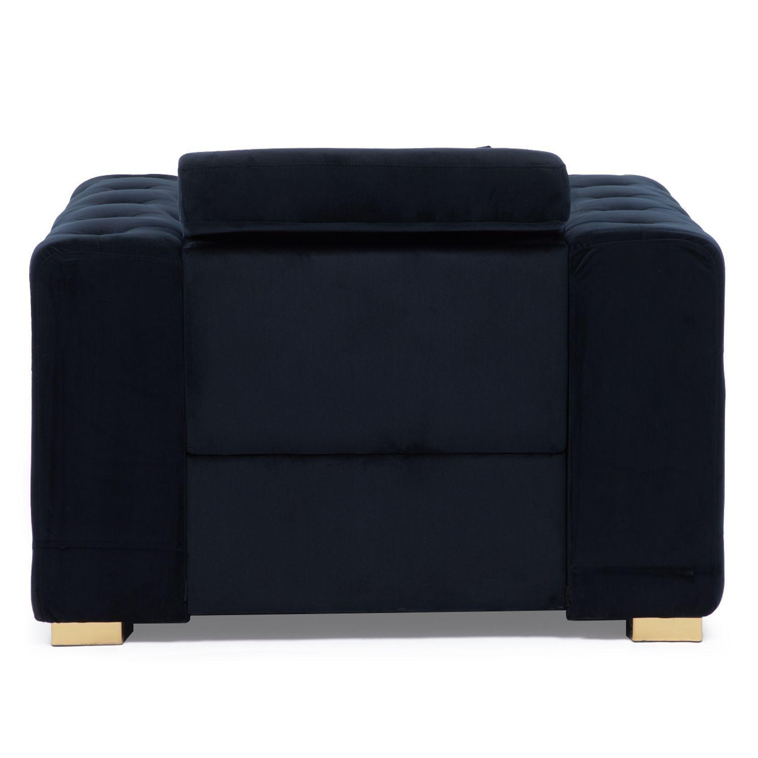 Sillón Elegante 1 Cuerpo Living Moderno Negro Palermo-2