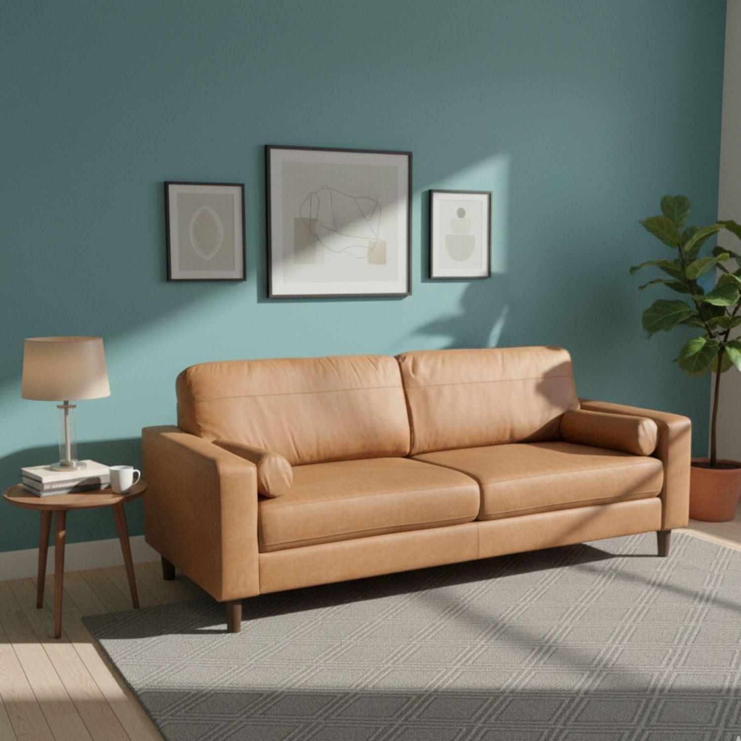 Living 1 Sofá 2 Cuerpo + 1 Sofá 3 Cuerpos Lousiana Vintage Cuero viejo Café SETJG800SL-2