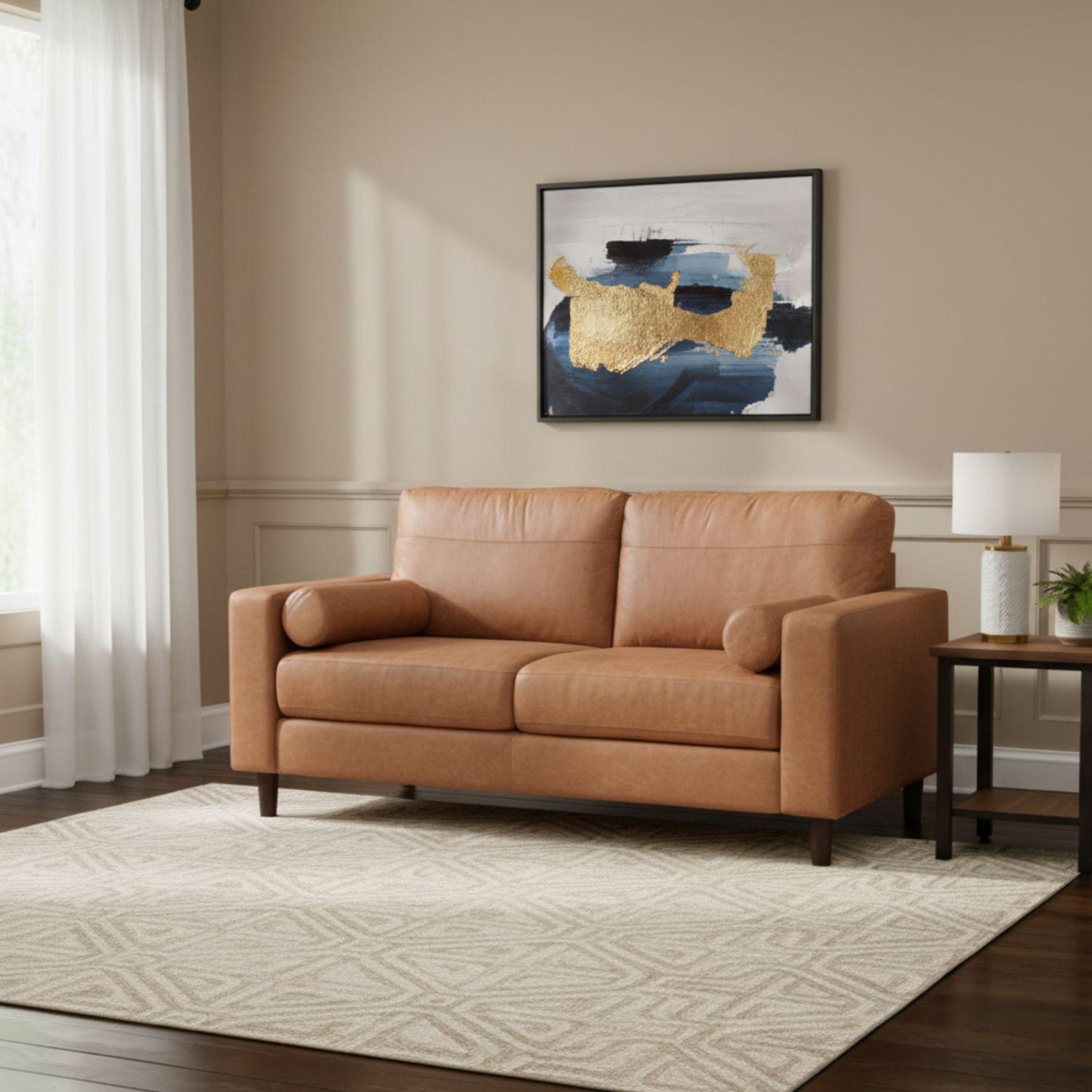 Living 1 Sofá 2 Cuerpo + 1 Sofá 3 Cuerpos Lousiana Vintage Cuero viejo Café SETJG800SL-3