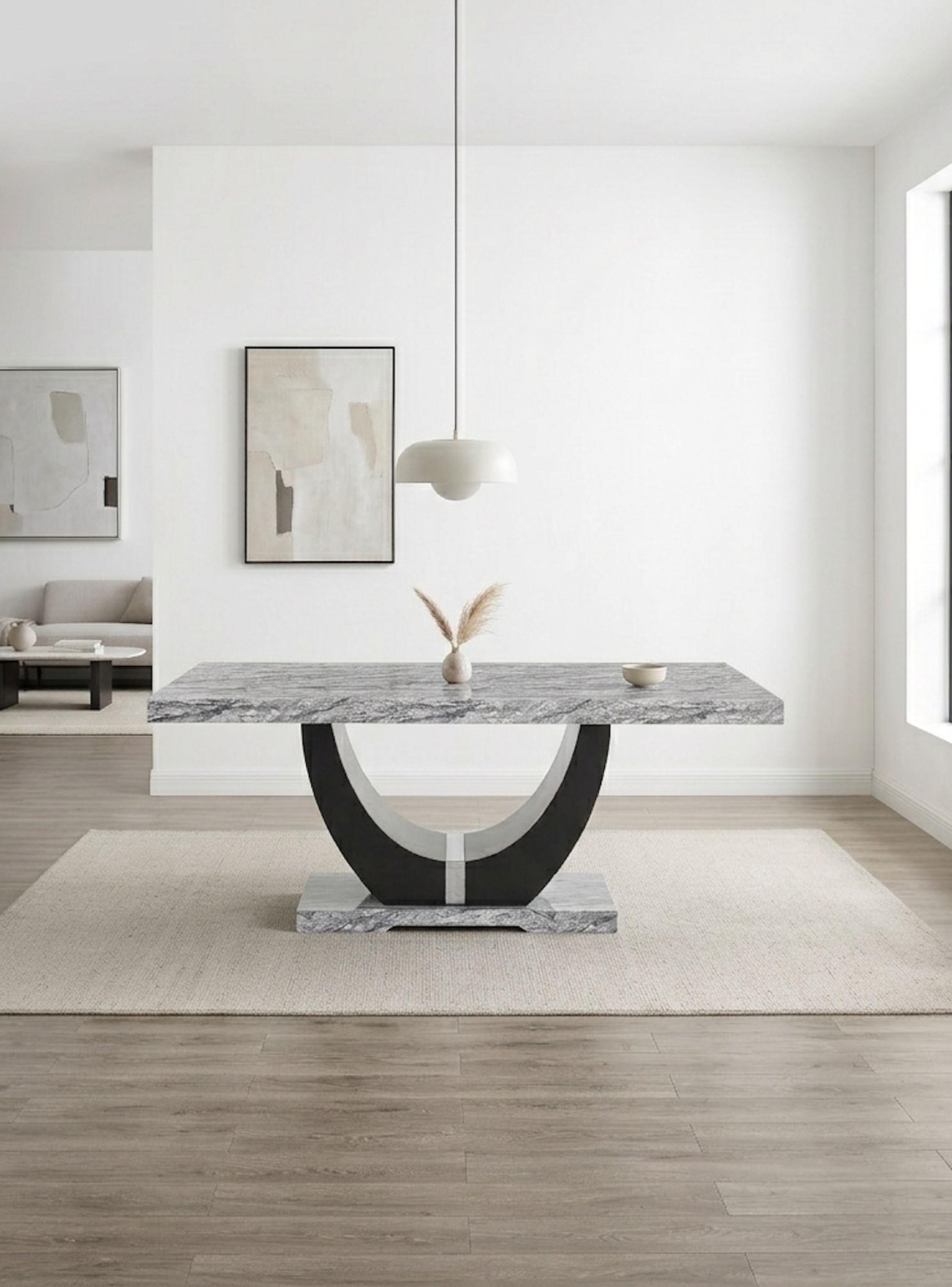 Mesa de Comedor Moderna Moon Mármol Gris-0