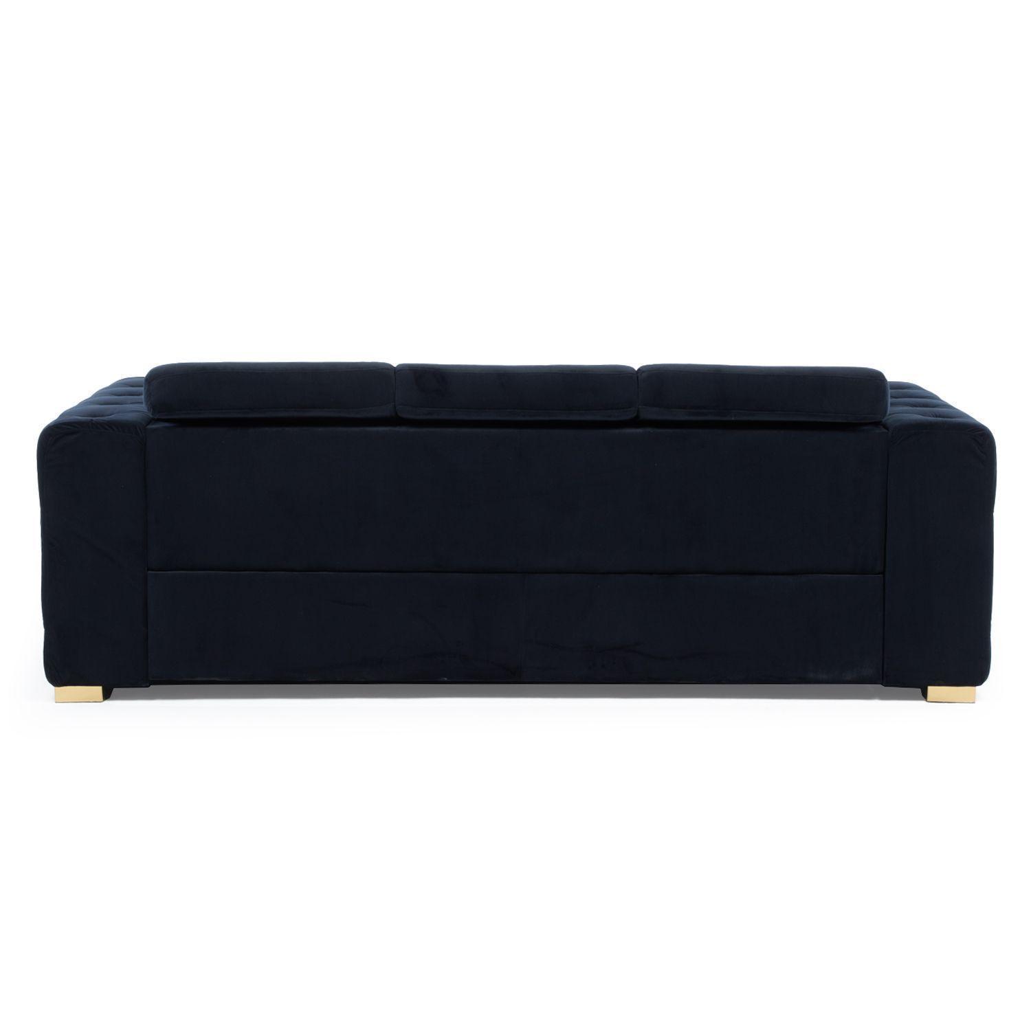 Sofá Elegante 3 Cuerpos Moderno Negro Palermo-5