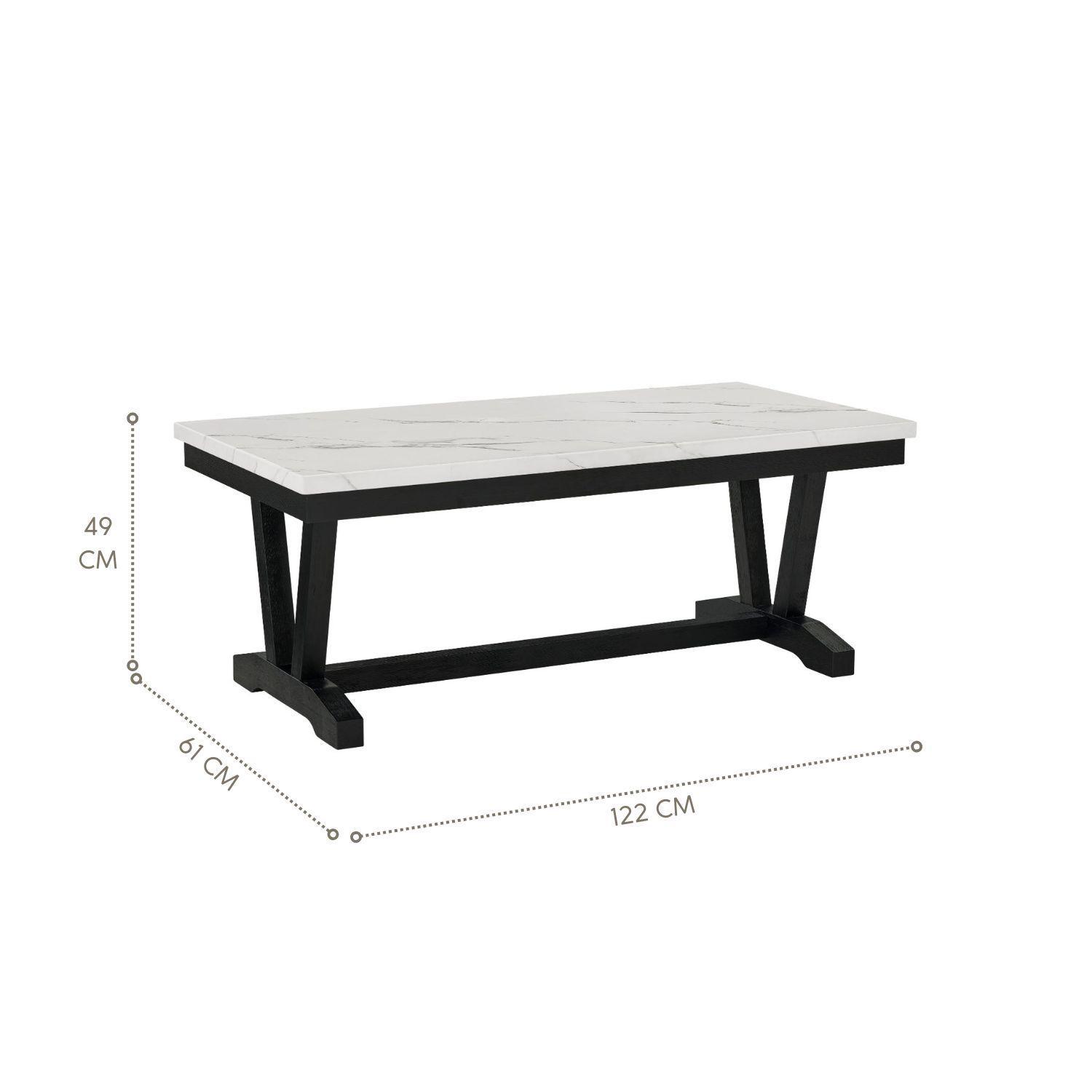 Set de Comedor 6 Sillas Rodeus + Mesa de Centro Mármol Blanco-6