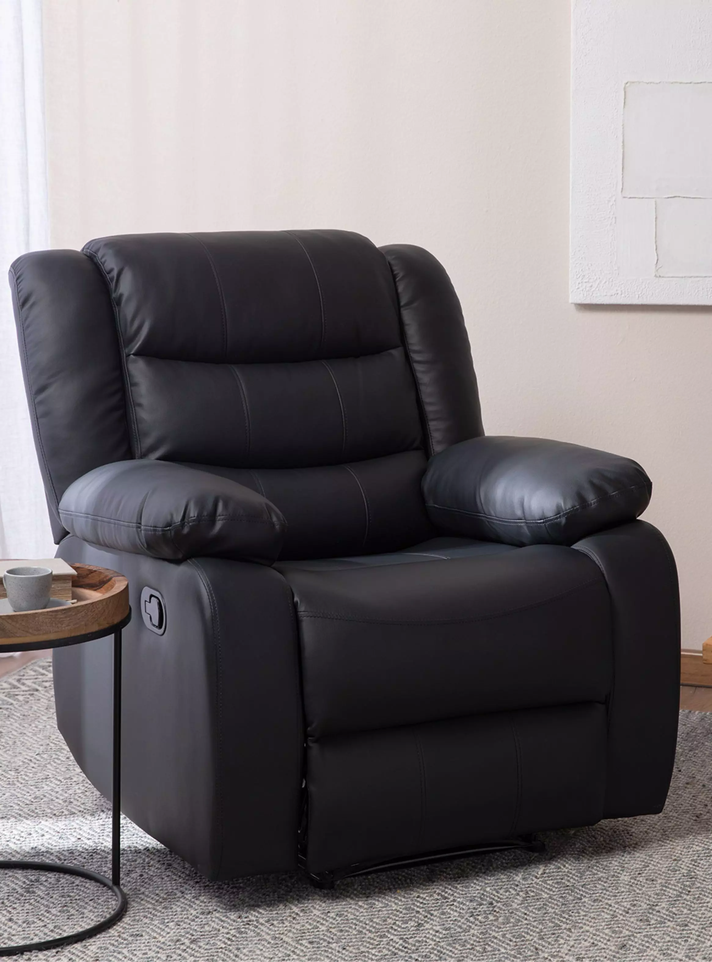 Living Sofá 3 Cuerpos Reclinable Roma + 2 Bergers Reclinables PU-2