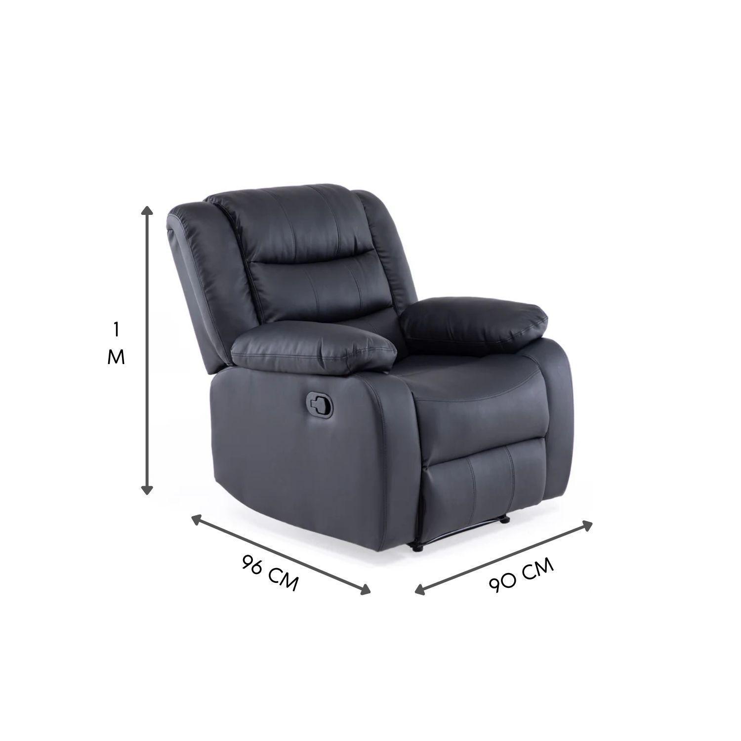 Living Sofá 3 Cuerpos Reclinable Roma + 2 Bergers Reclinables PU-6