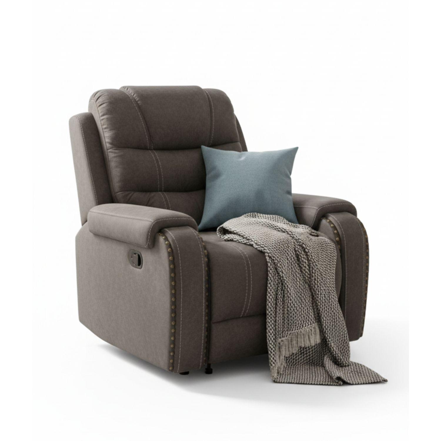 Living Reclinable Sofá 2 Cuerpos + 2 Bergers Gris Verona 6035LR-3
