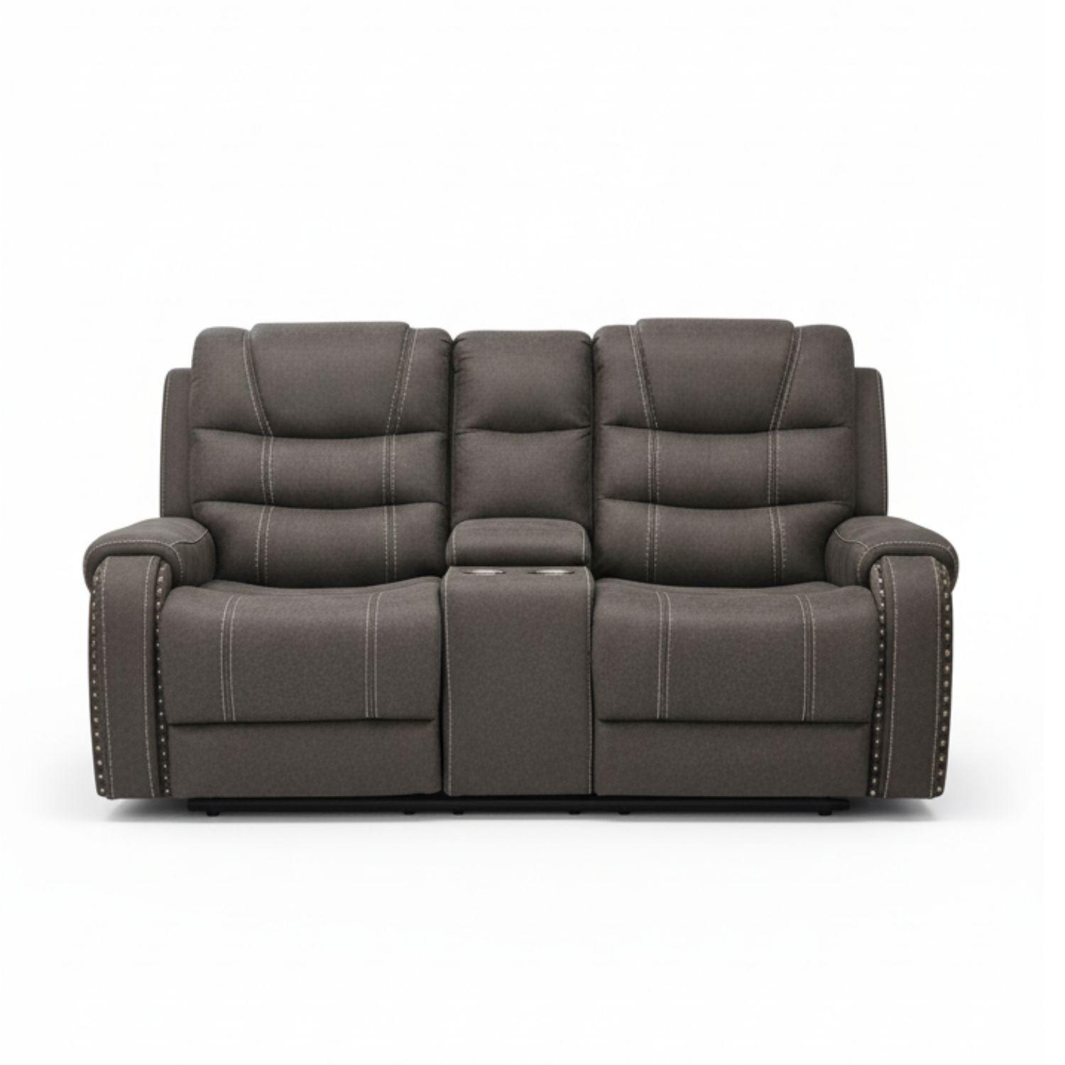 Living Reclinable Sofá 2 Cuerpos + 2 Bergers Gris Verona 6035LR-6