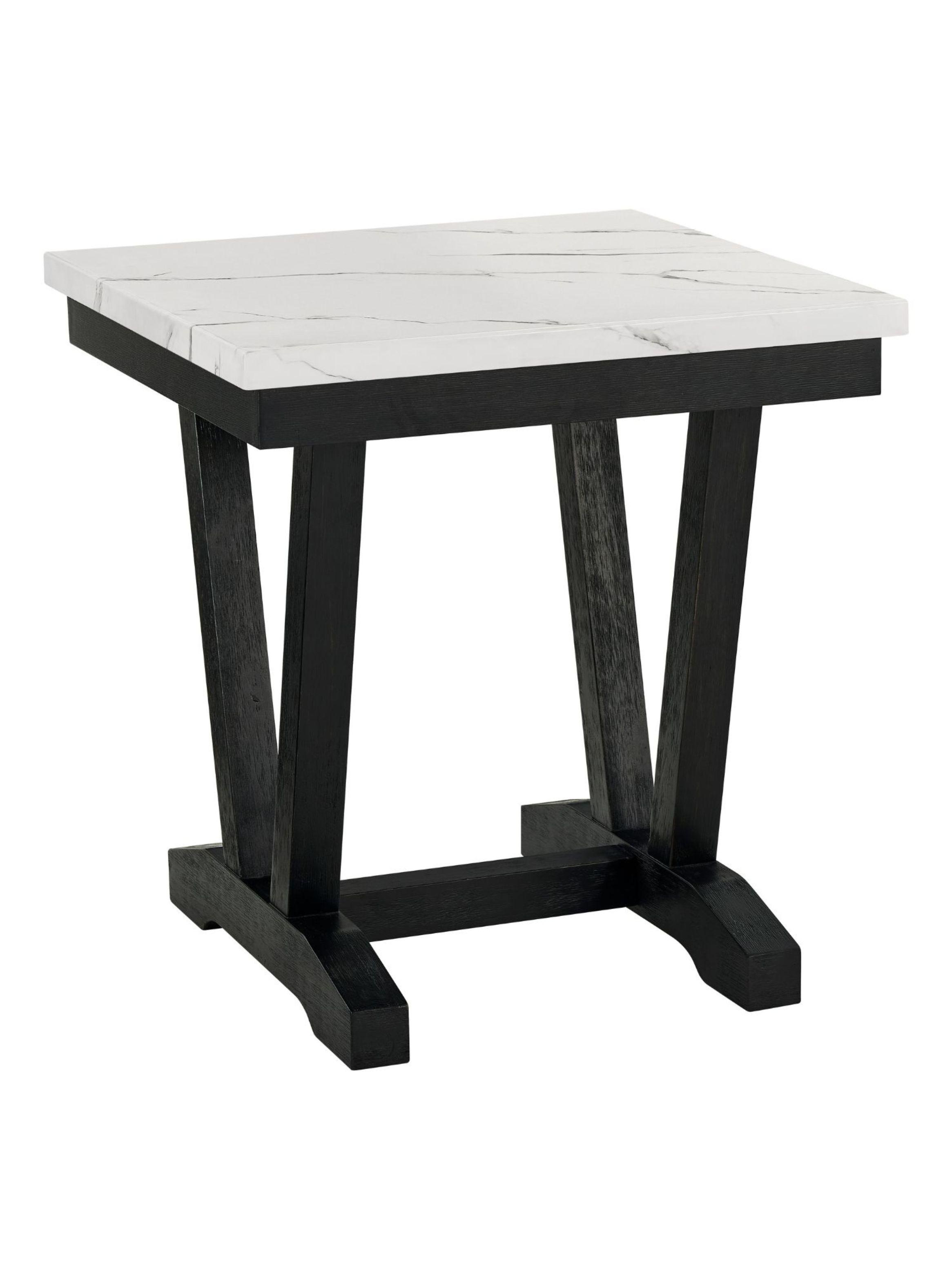 Mesa Lateral Moderna Mármol Rodeus Blanca T4931E-1